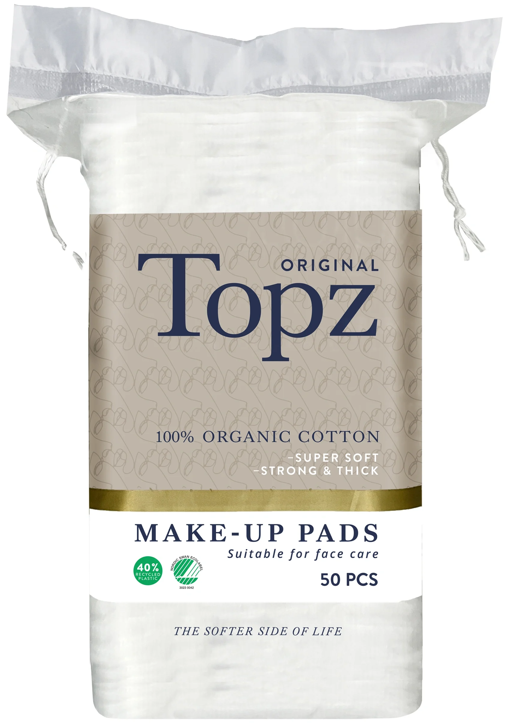 Topz Cosmetics Square Make-Up Pads 50 st - Bomullspads