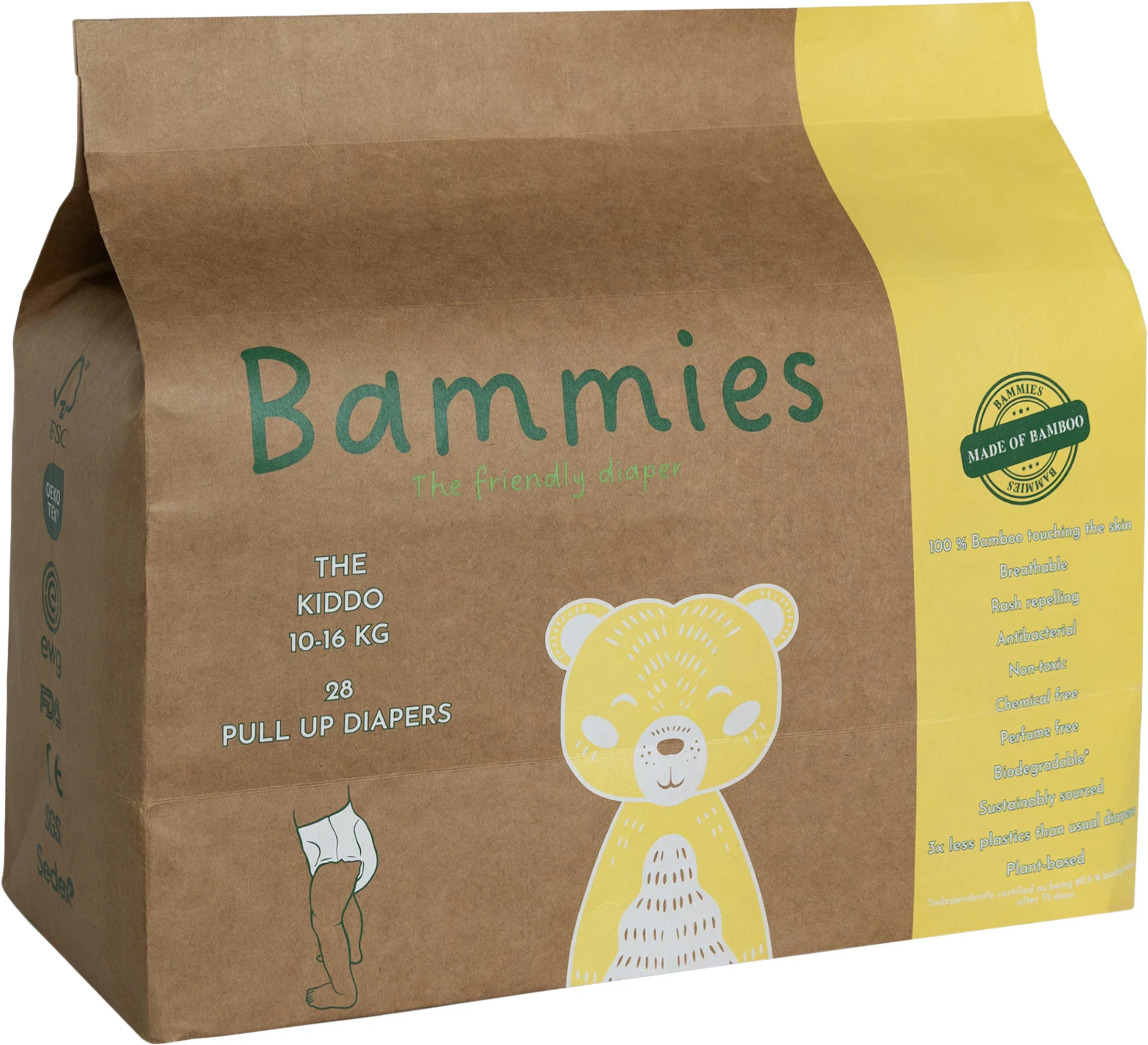 Bammies Bambublöjor Byxblöjor The Kiddo 10-16 kg 28 st - Blöjor