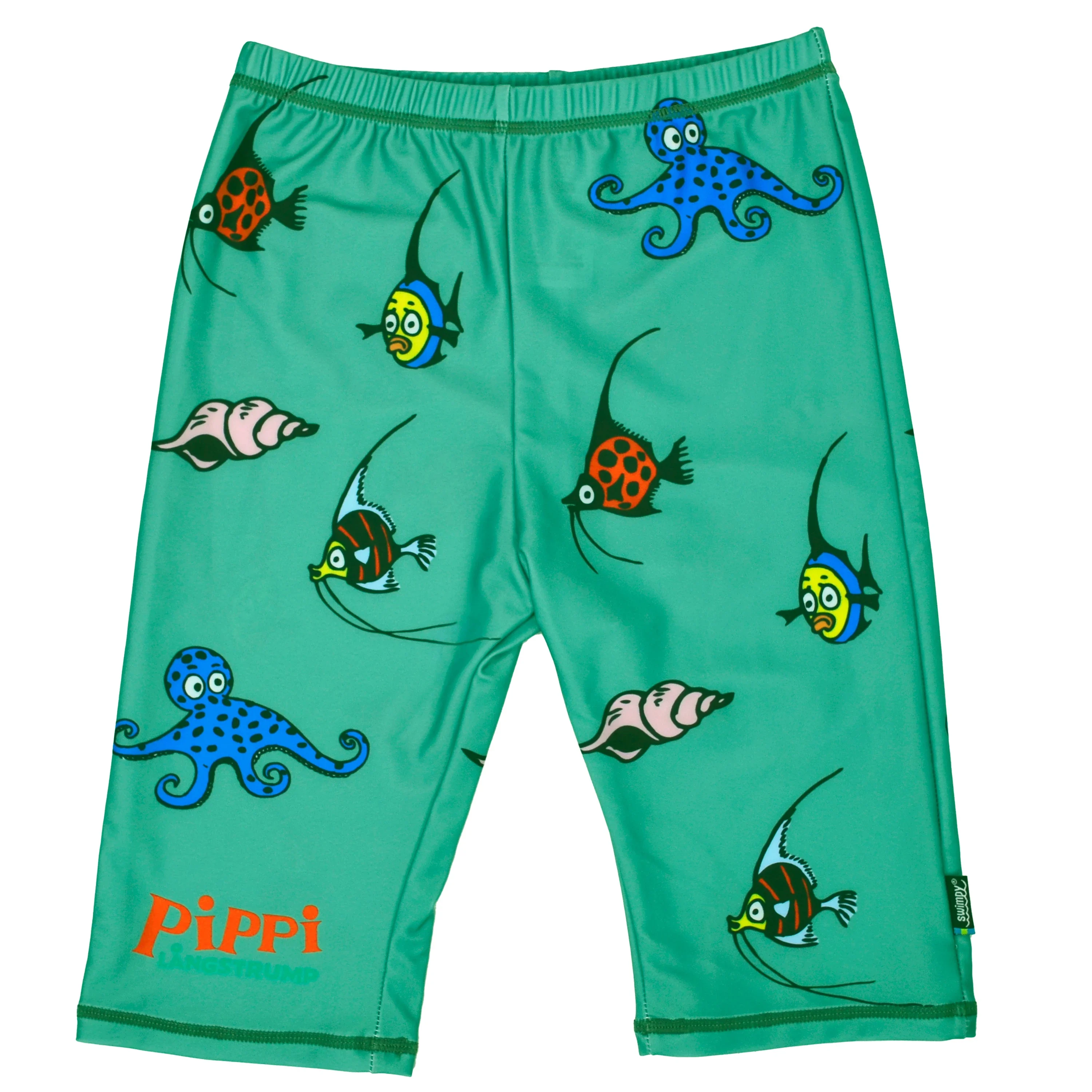 Swimpy UV-shorts Pippi Söderhavet Grön 98-104 - Solkläder för barn