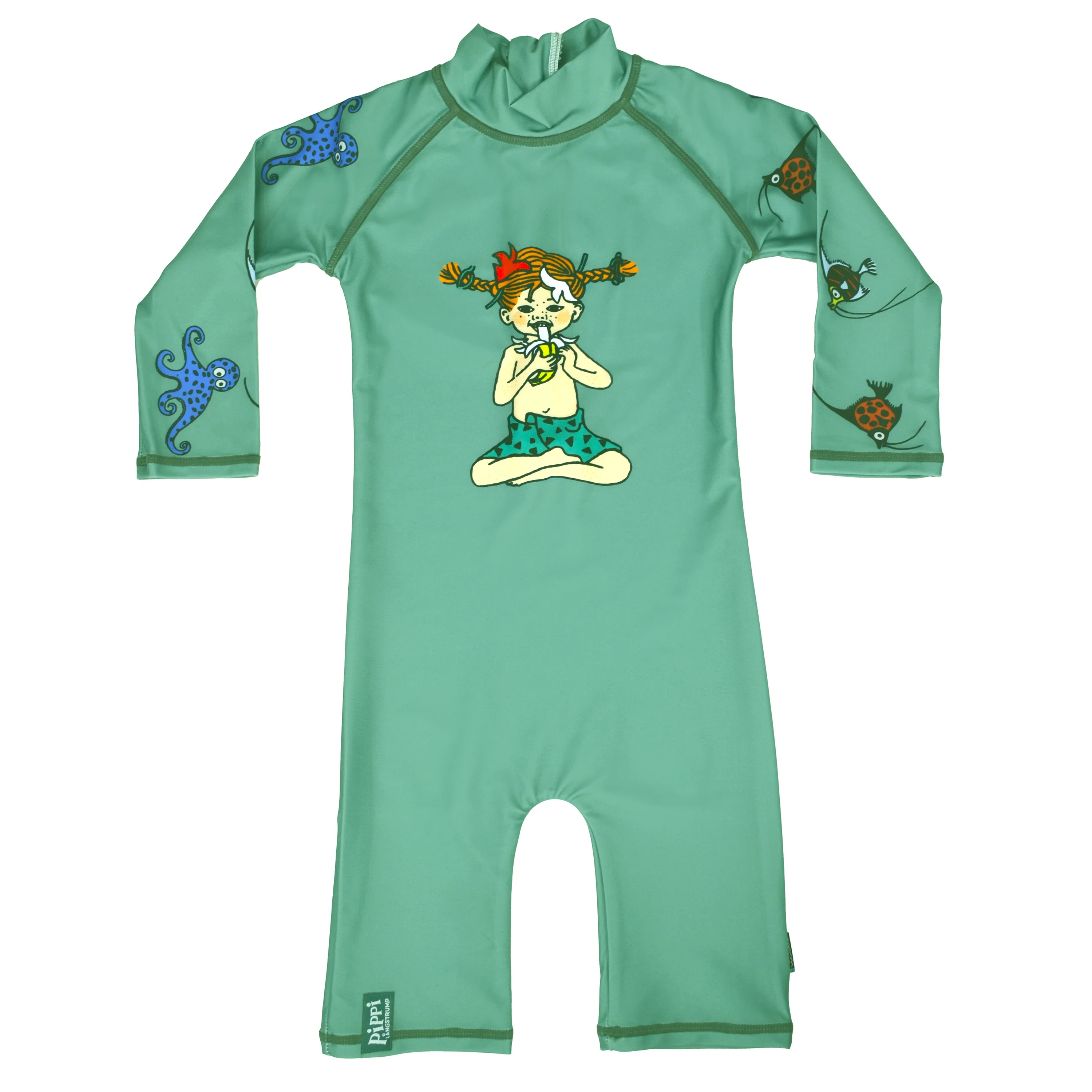 Swimpy UV-dräkt Pippi Söderhavet Grön 74-80 - UV-dräkt för barn