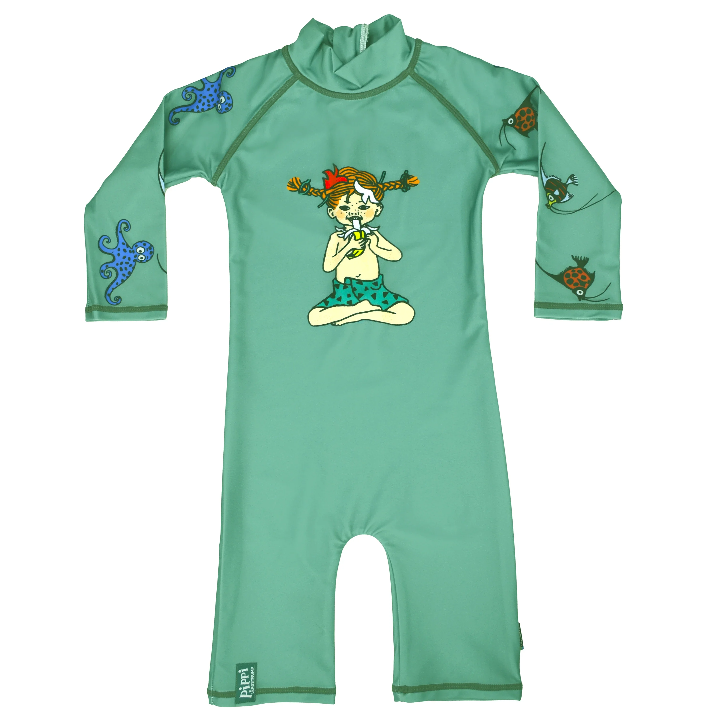 Swimpy UV-dräkt Pippi Söderhavet Grön 86-92 - UV-dräkt för barn