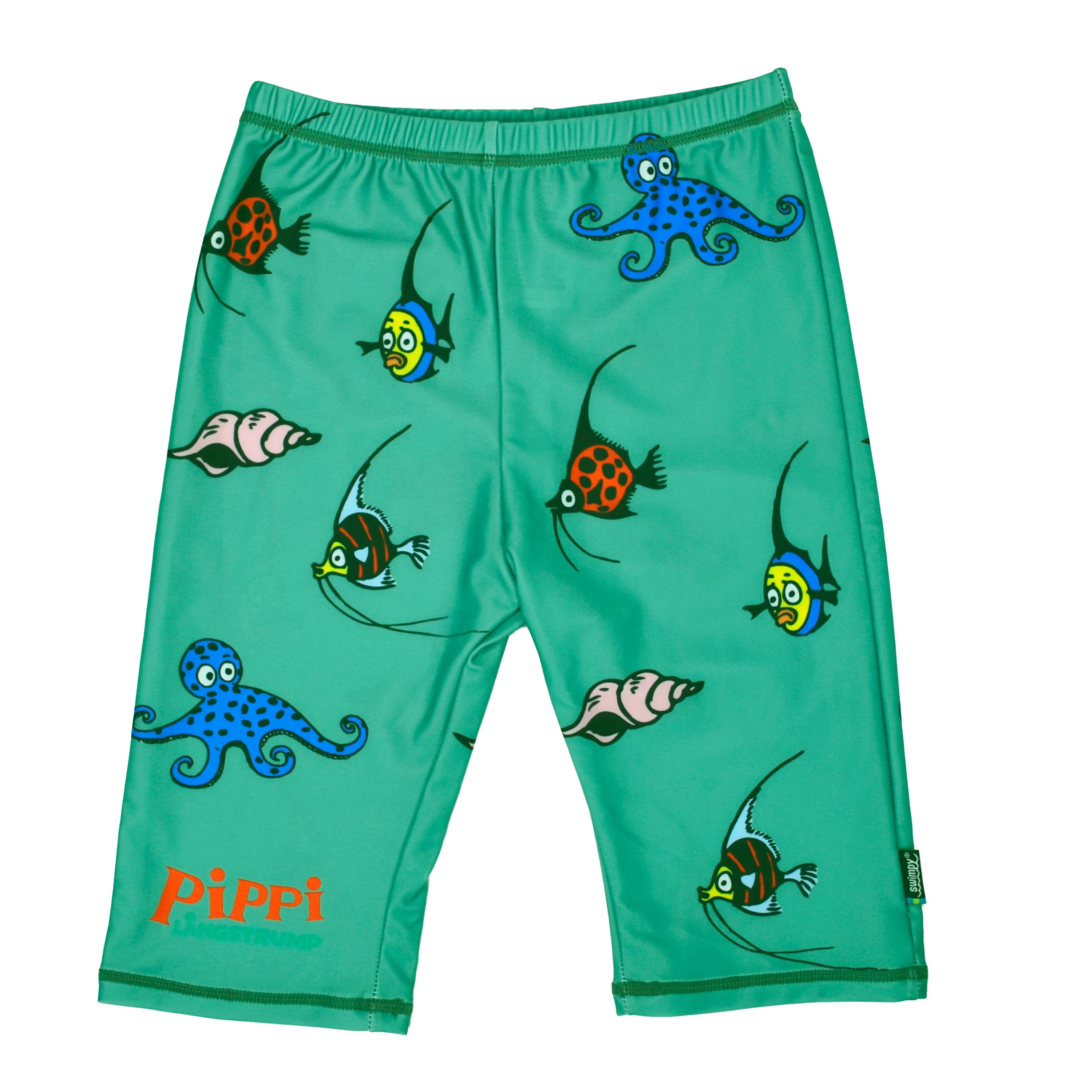 Swimpy UV-shorts Pippi Söderhavet Grön 110-116 - Solkläder för barn