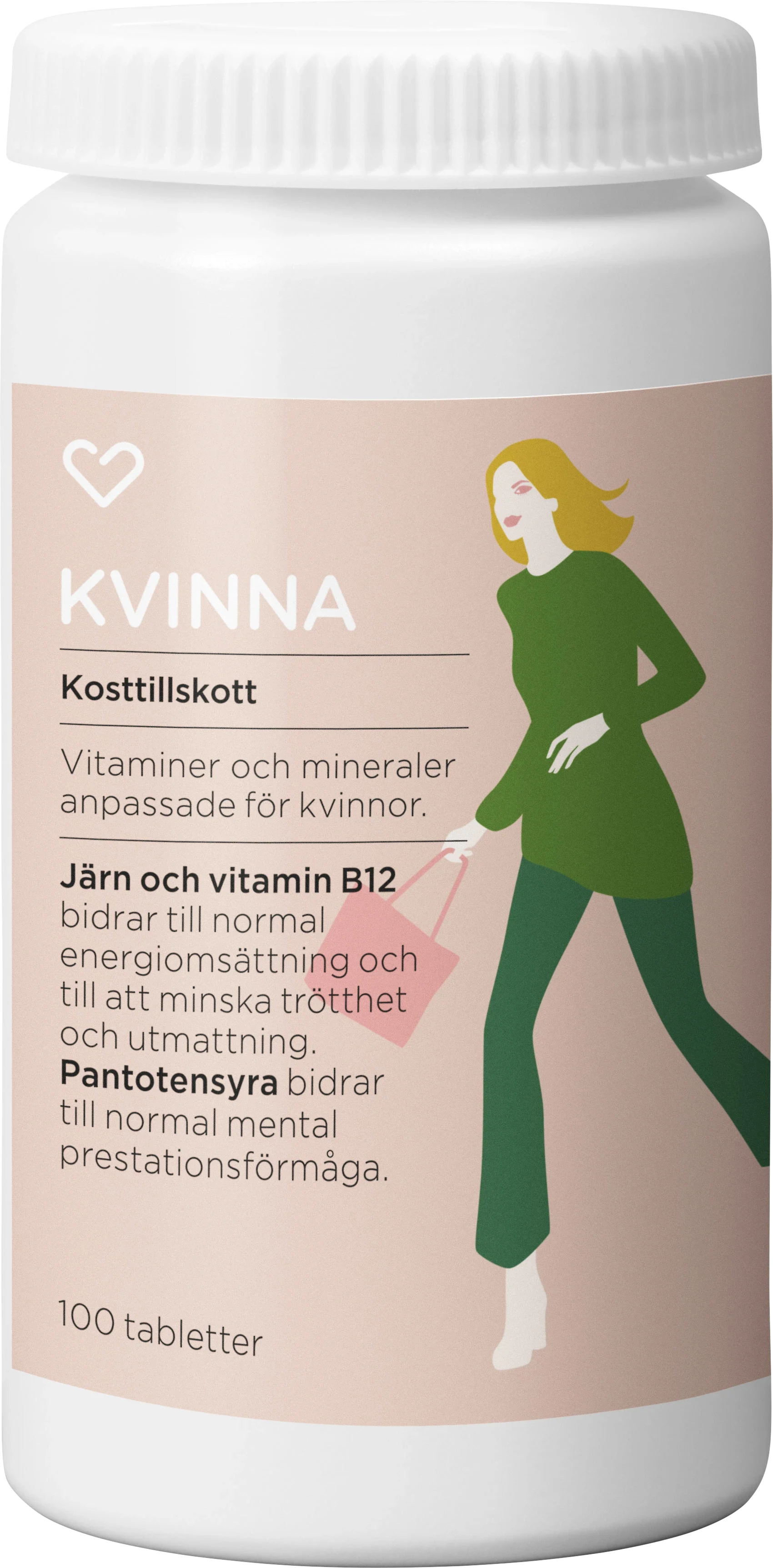 Hjärtats Multivitamin Kvinna Tablett 100st - Kosttillskott för kvinnor
