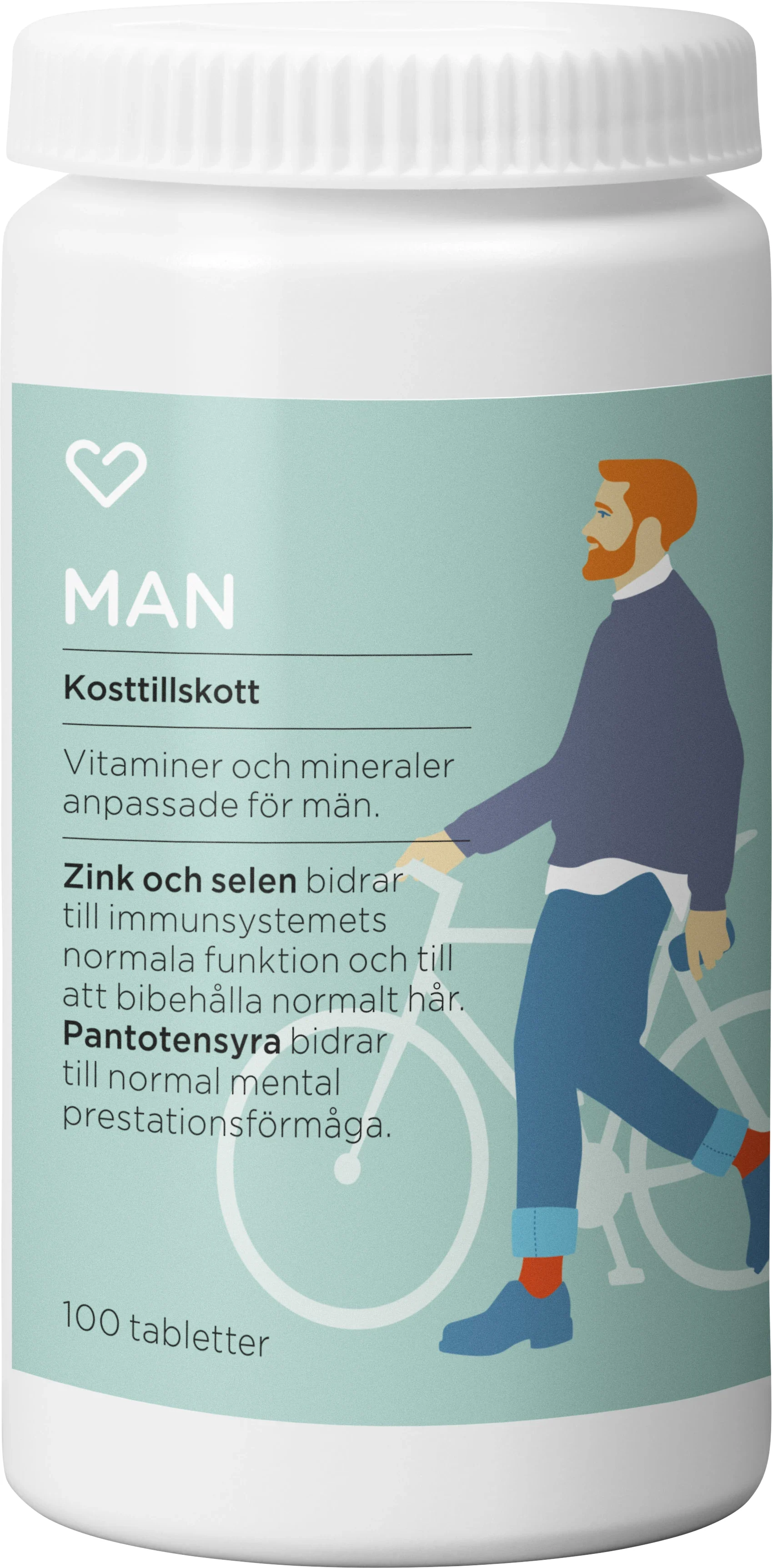 Hjärtats Multivitamin Man Tablett 100st - Kosttillskott för män