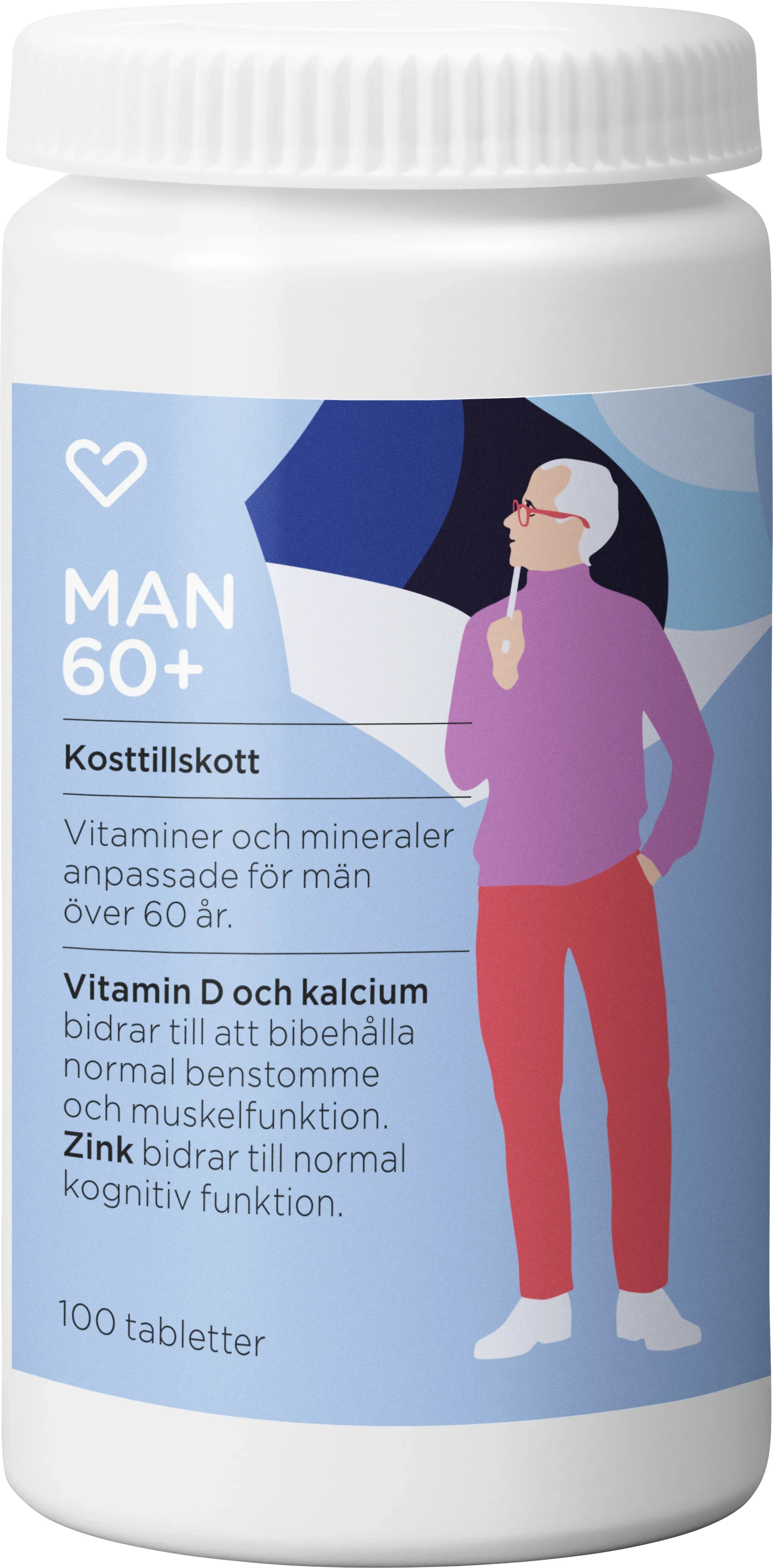 Hjärtats Multivitamin Man 60+ Tablett 100st - Kosttillskott för män