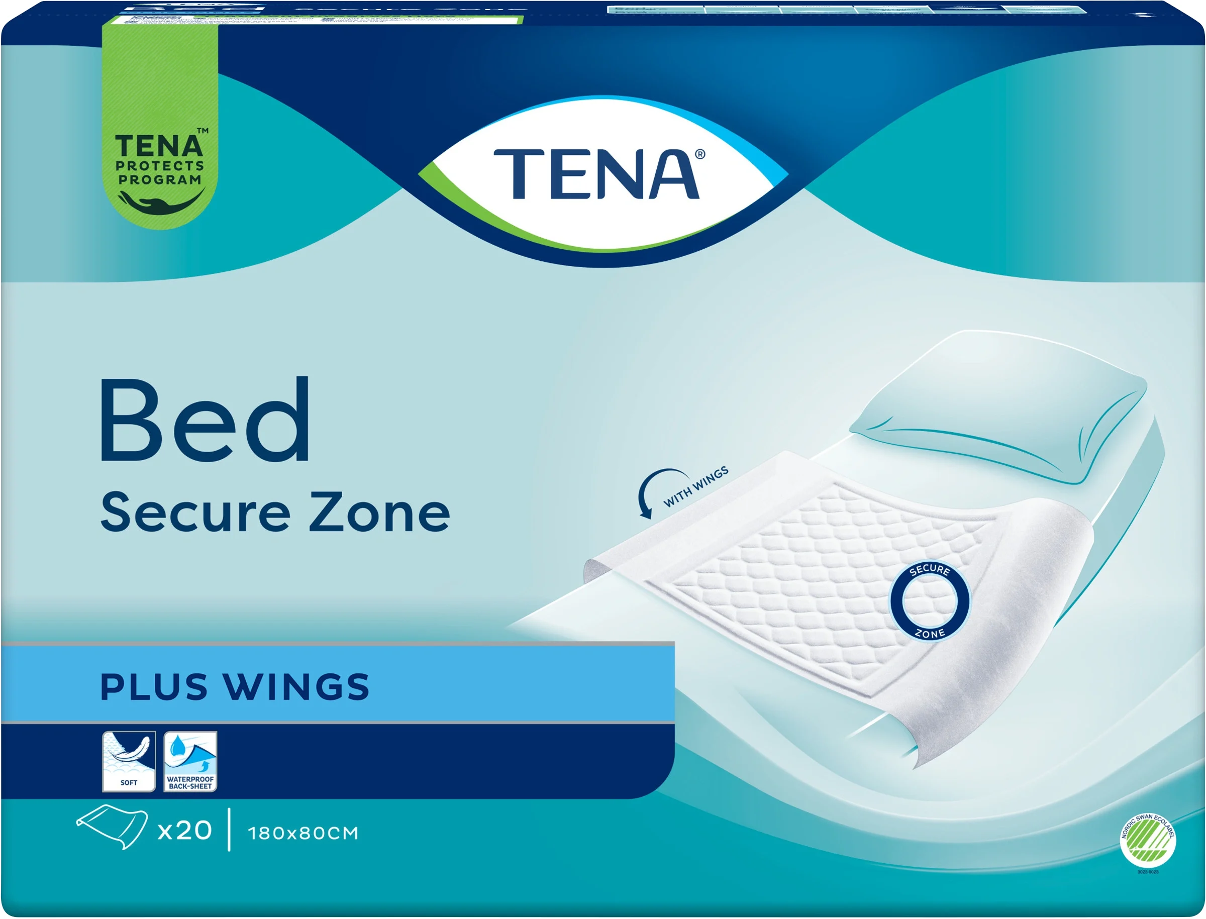 TENA Bed Plus Wings 180 x 80 cm - Sängskydd