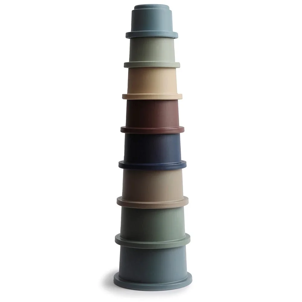 Mushie Stacking Cups Forest - Gosedjur & leksaker