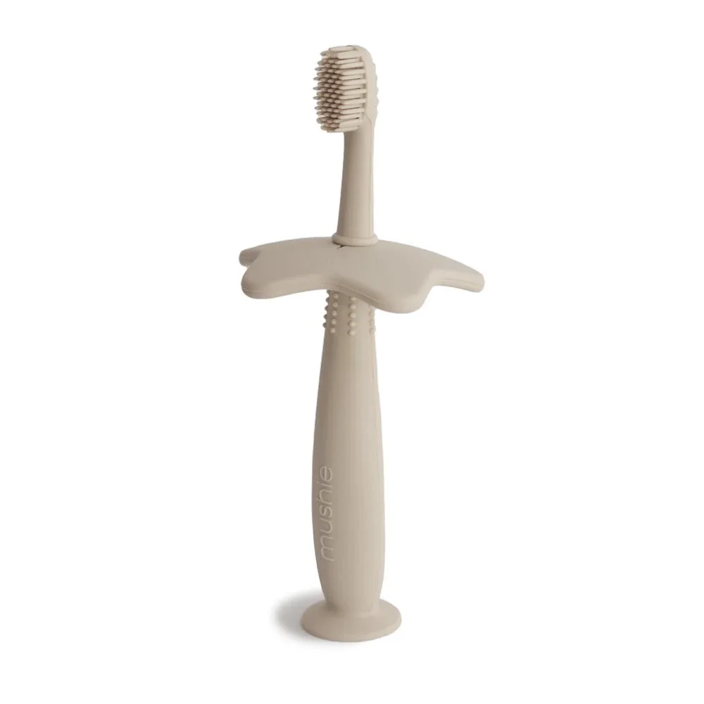 Mushie Star Training Toothbrush Shifting Sand - Tandborstar för barn & bebis