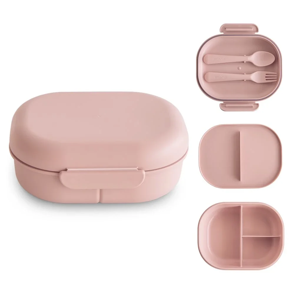 Mushie Lunchbox Blush - Barntallrik & barnbestick