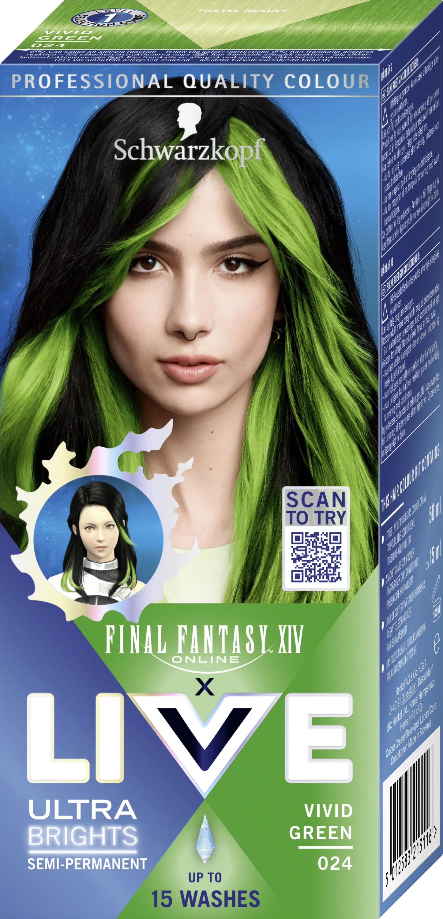 Schwarzkopf LIVE Ultra Brights 024 Vivid Green - Hårfärg