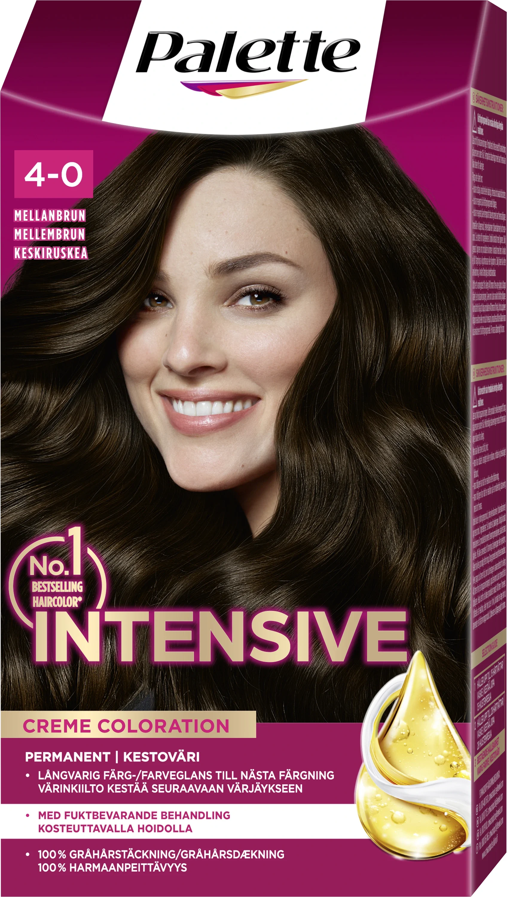 Palette Intensive Creme Coloration 4-0 Mellanbrun - Hårfärg