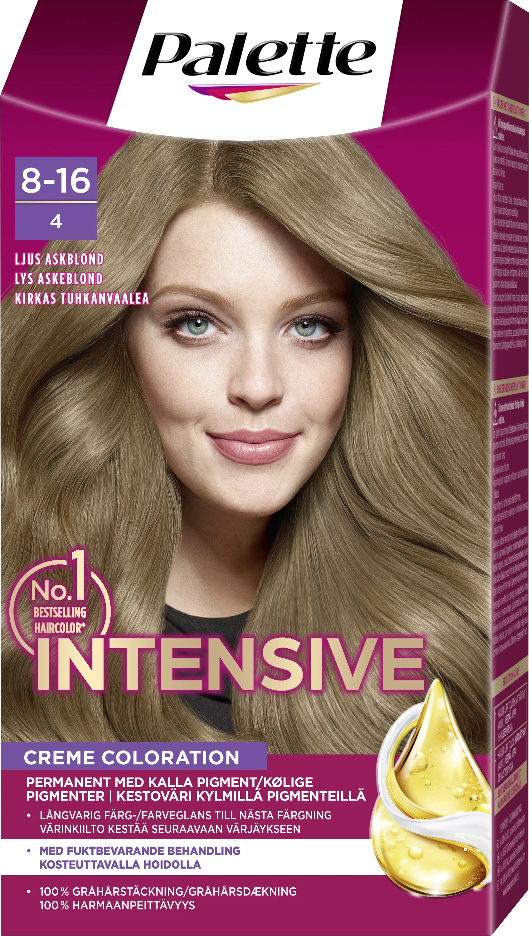 Palette Intensive Creme Coloration 8-16 Ljus Askblond - Hårfärg