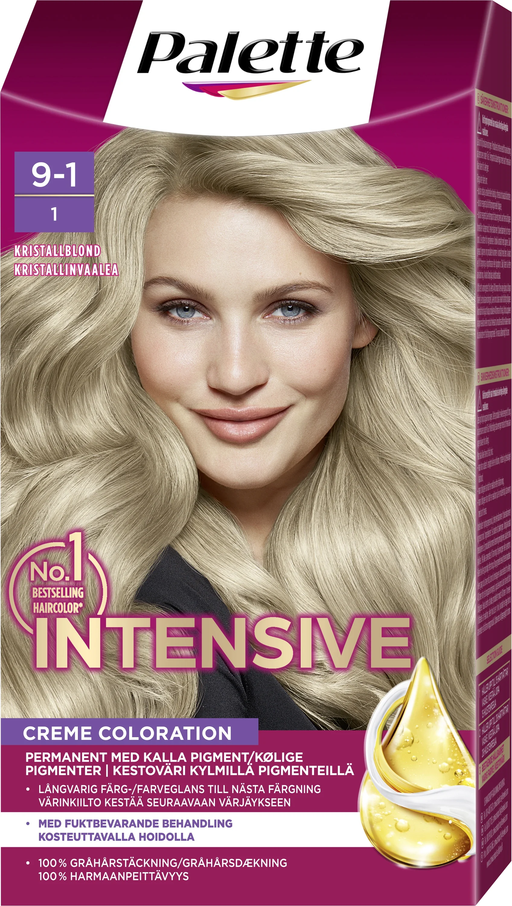 Palette Intensive Creme Coloration 9-1 Kristallblond - Hårfärg