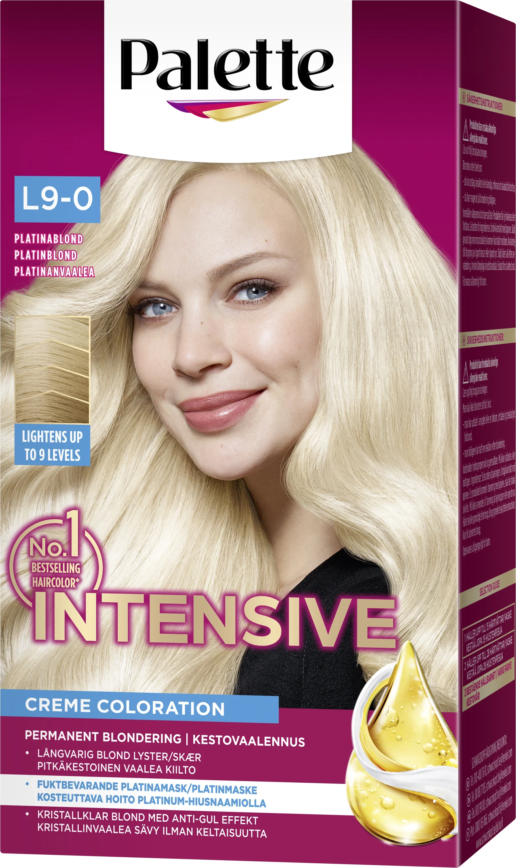 Palette Intensive Creme Coloration L9-0 Platinablond - Hårfärg