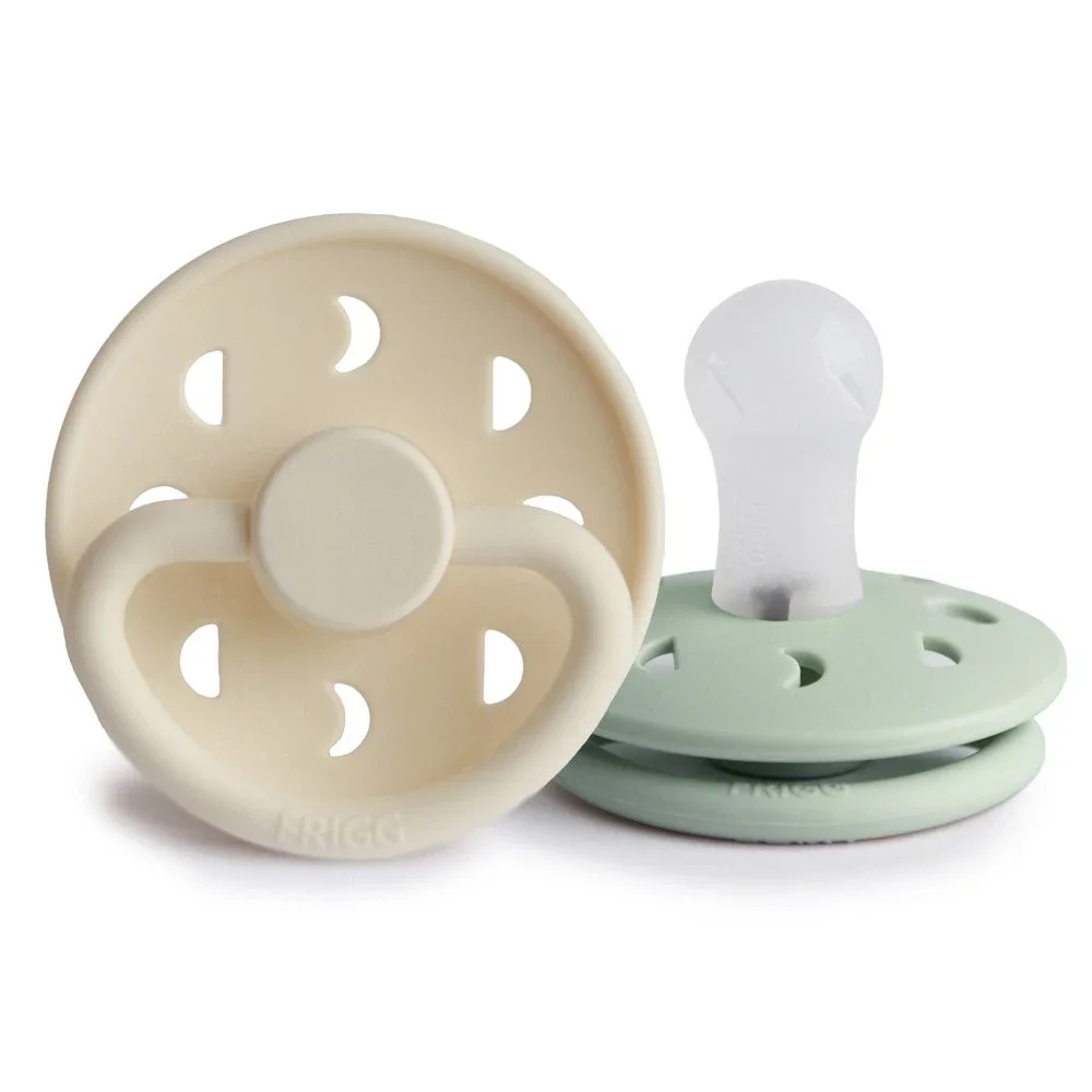 FRIGG Moon Phase Silicone 2-Pack Cream/Sage Size 1 - Napp nyfödd