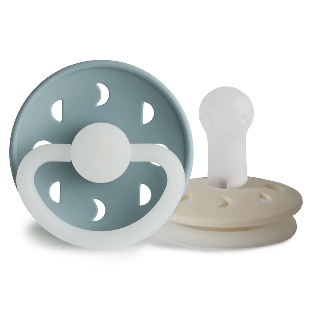 FRIGG Moon Phase Silicone 2-Pack Stone Blue Night/Cream Night Size 2 - Nappar