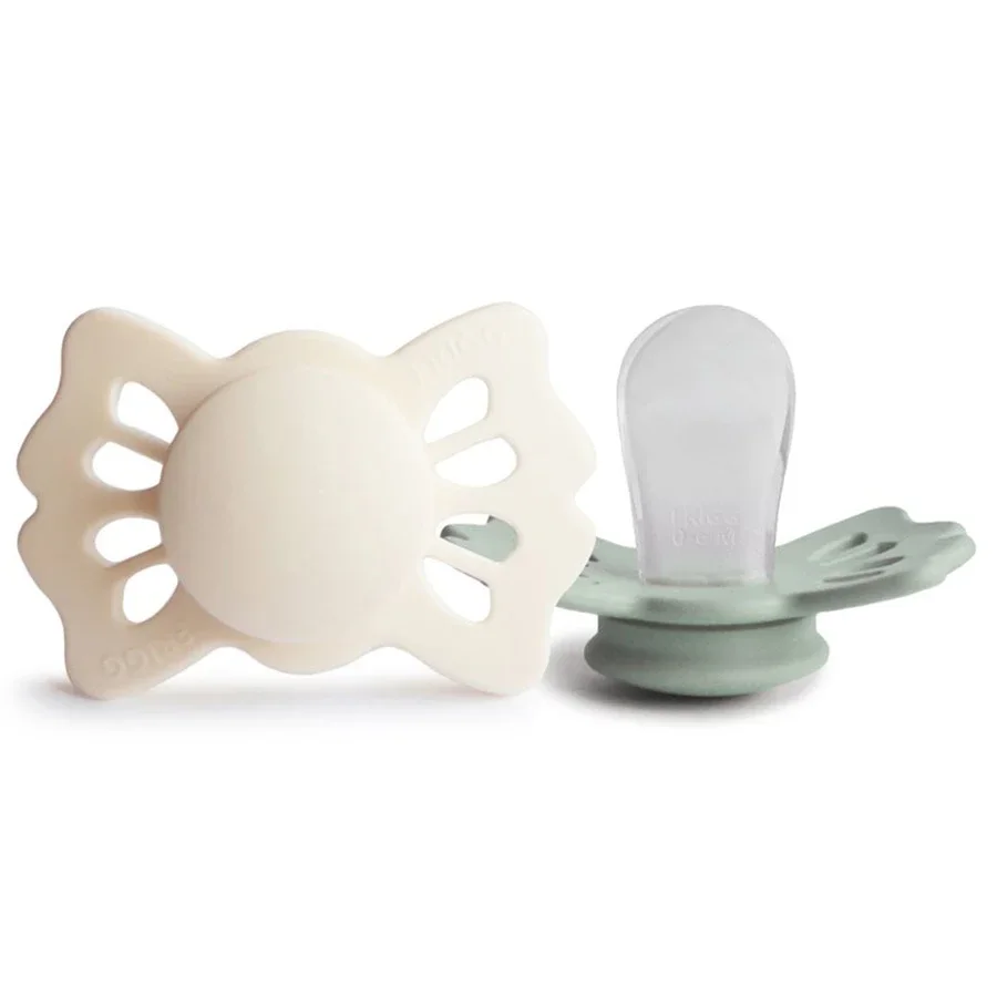 FRIGG Lucky Symmetrical Silicone 2-Pack Cream/Sage Size 1 - Napp nyfödd