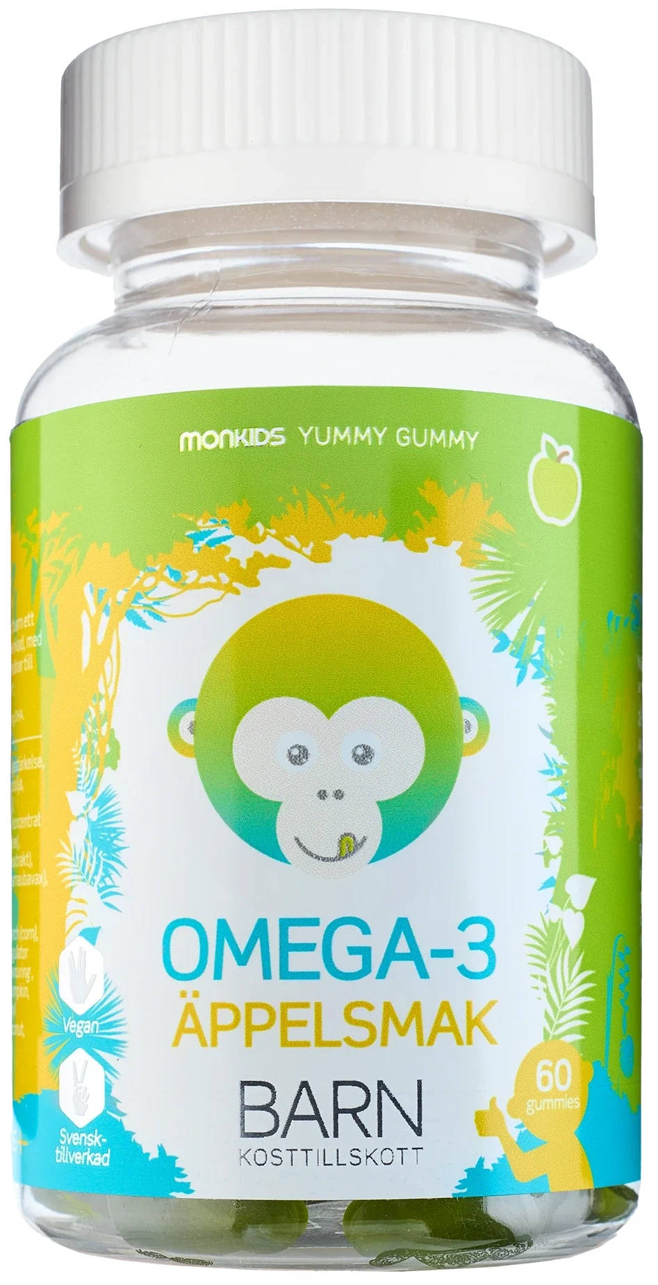 Monkids Omega-3 Barn Äpple 60 st - Omega-3 för barn