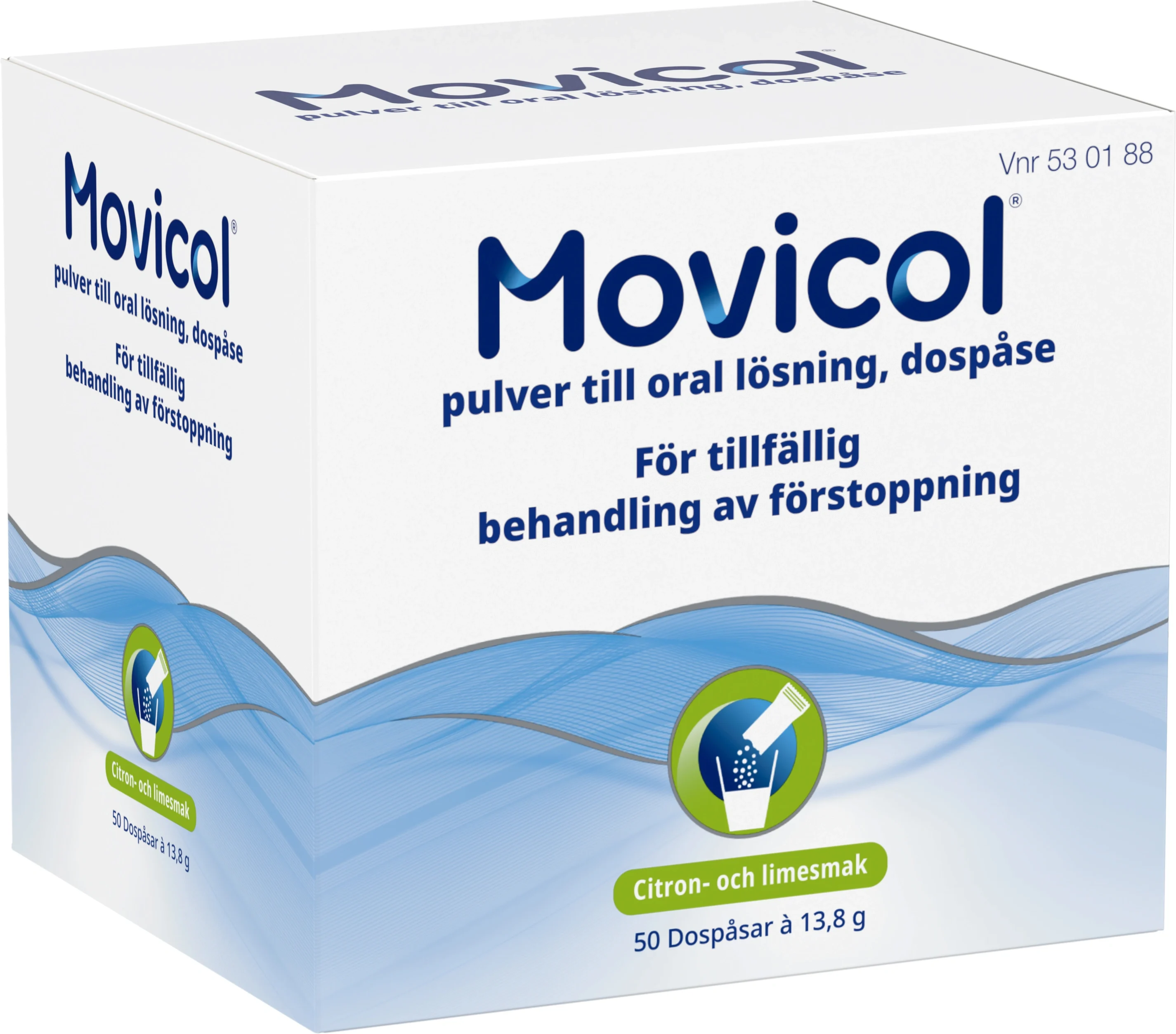 Movicol Pulver till oral lösning i dospåse 50 st - Förstoppning & hård mage