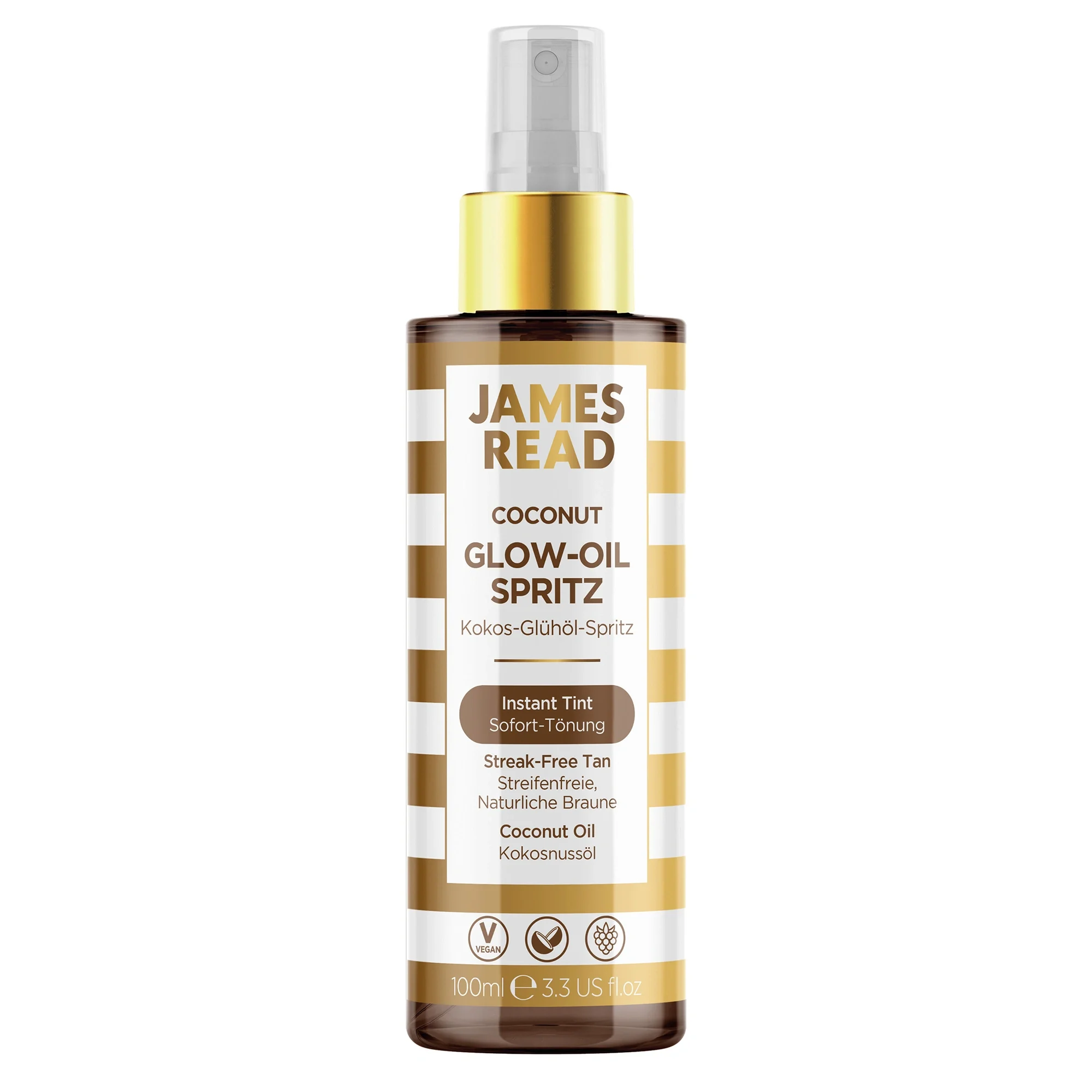 James Read Gradual Tan Coconut Glow Oil Spritz 100 ml - Brun utan sol spray