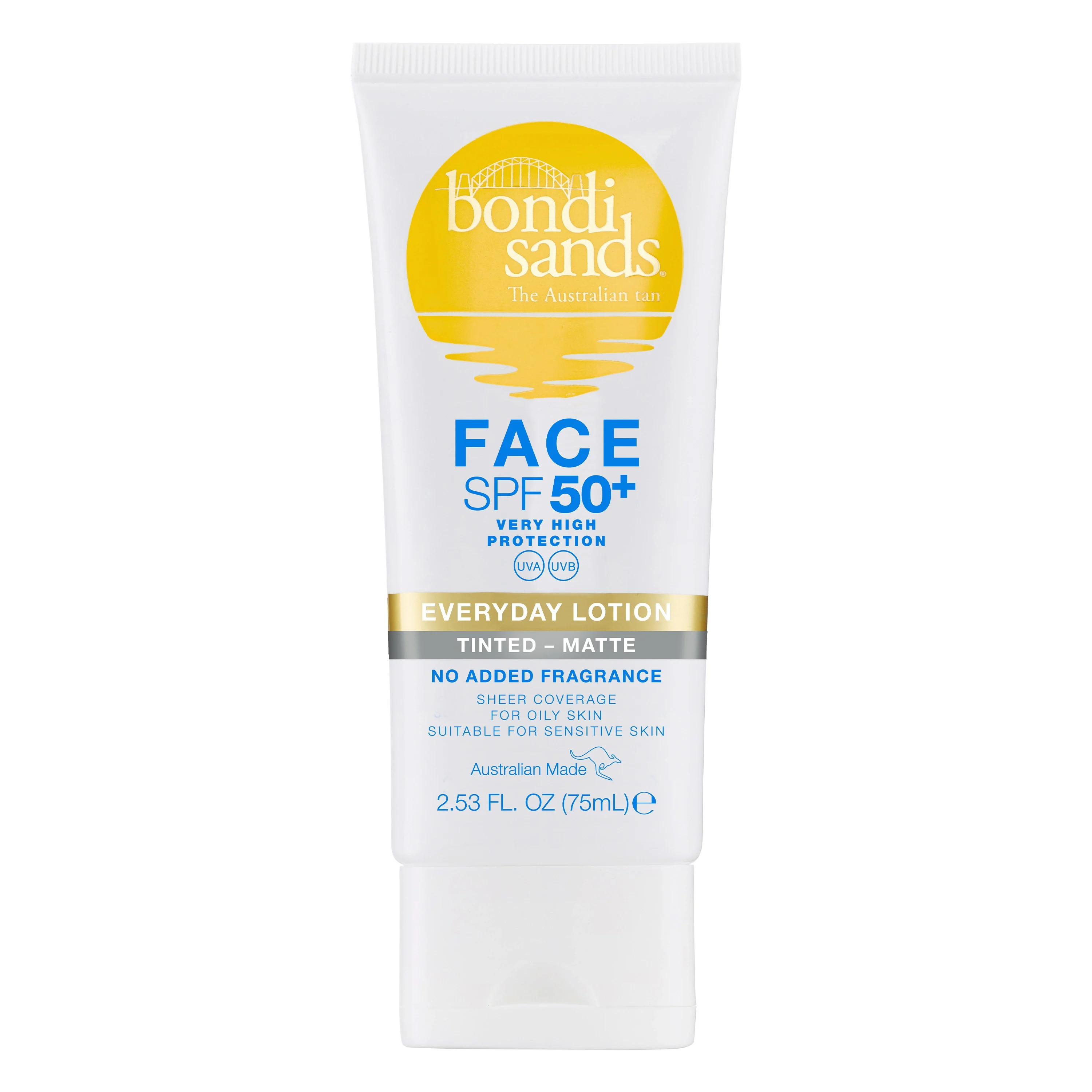 Bondi Sands Spf 50+ Everyday Matte Face Lotion Tinted 75ml - Solkräm SPF 50