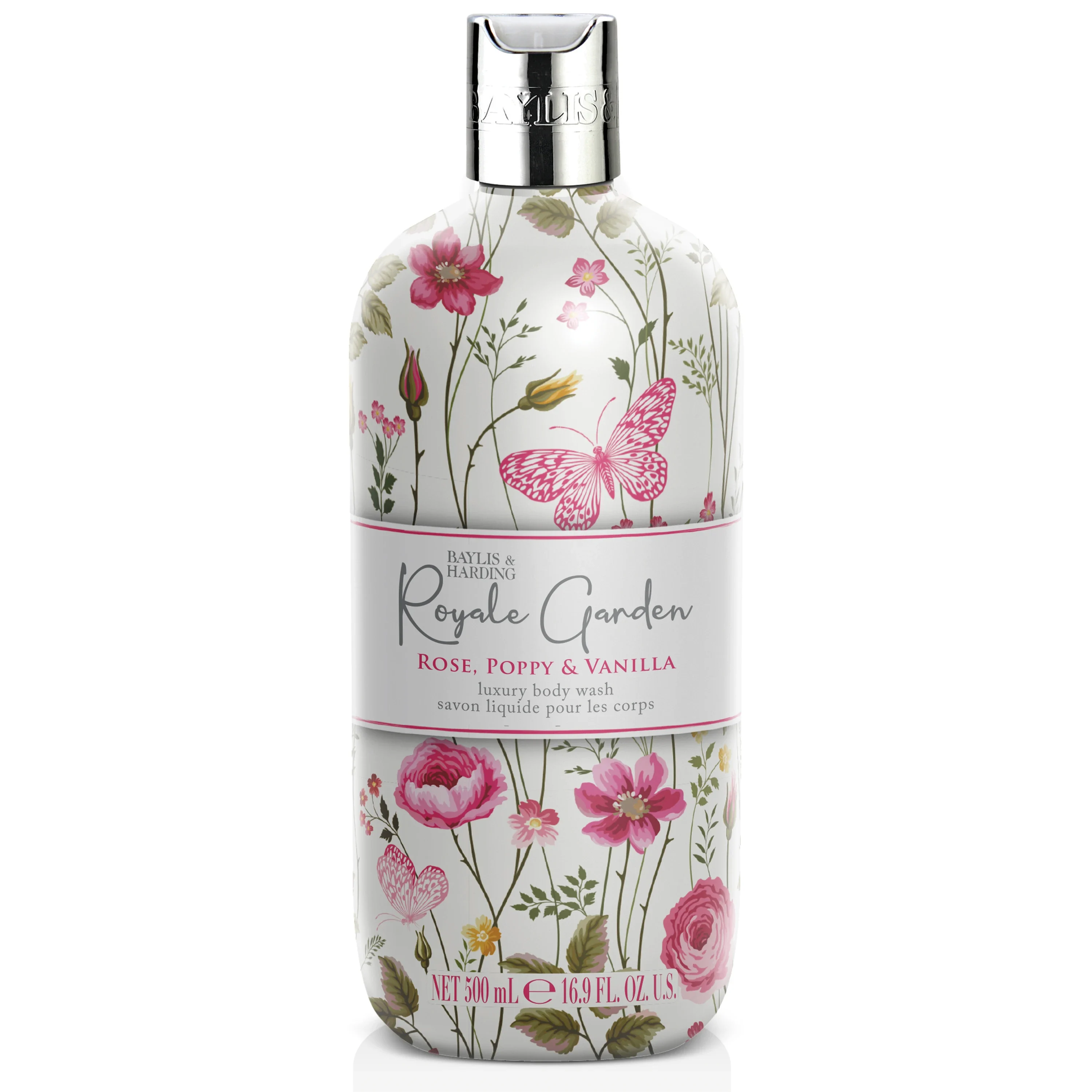 Baylis & Harding Royale Garden Rose, Poppy & Vanilla Body Wash 500 ml - Veganska produkter