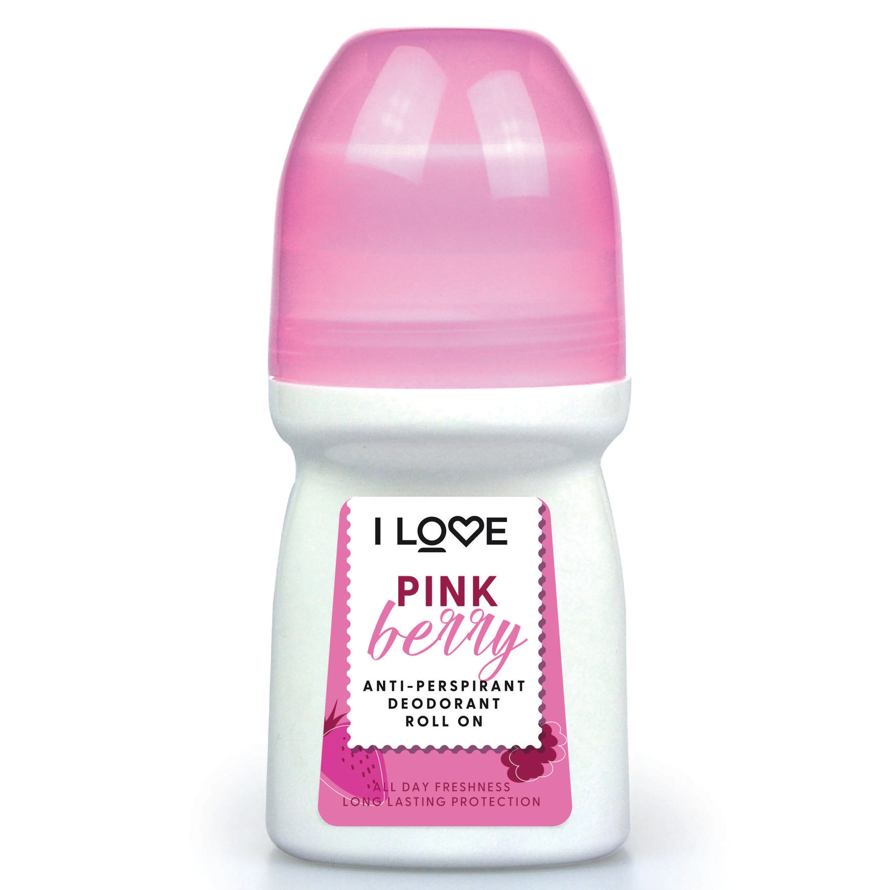 I LOVE Anti Perspirant Deodorant Roll On Pink Berry 50 ml - Deodorant & antiperspirant