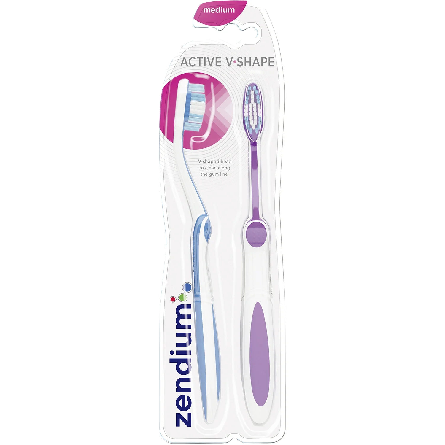 Zendium V-shape Medium Tandborste 2 st - Tandborstar