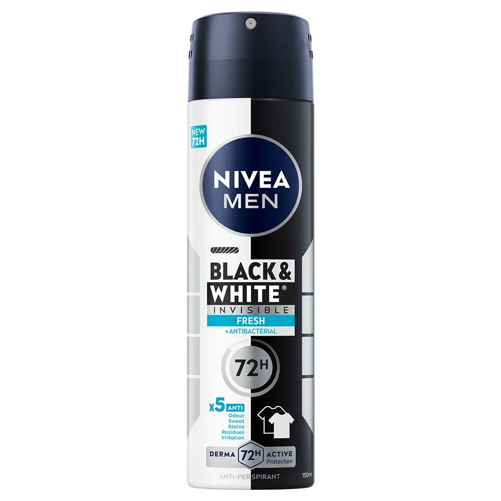 Nivea Men Black & White Fresh Spray 150 ml - Deodorant & antiperspirant för män