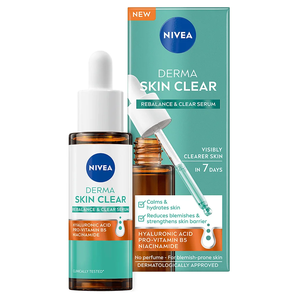 Nivea Derma Skin Clear Rebalance & Clear Serum 30 ml - Niacinamid-serum