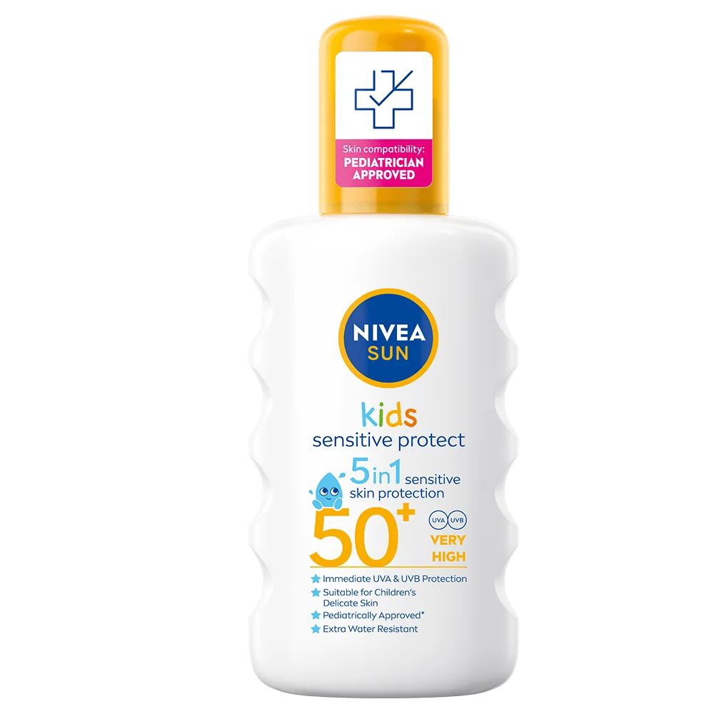 Nivea Sun Kids Sensitive Protect & Play Sun Spray SPF 50+ 200 ml - Solkräm för barn