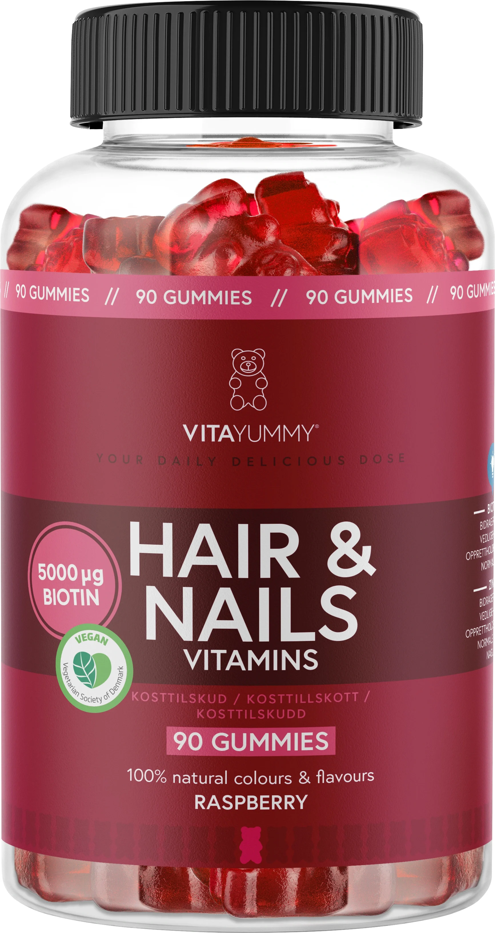 VitaYummy Hair & Nails Raspberry 90 st