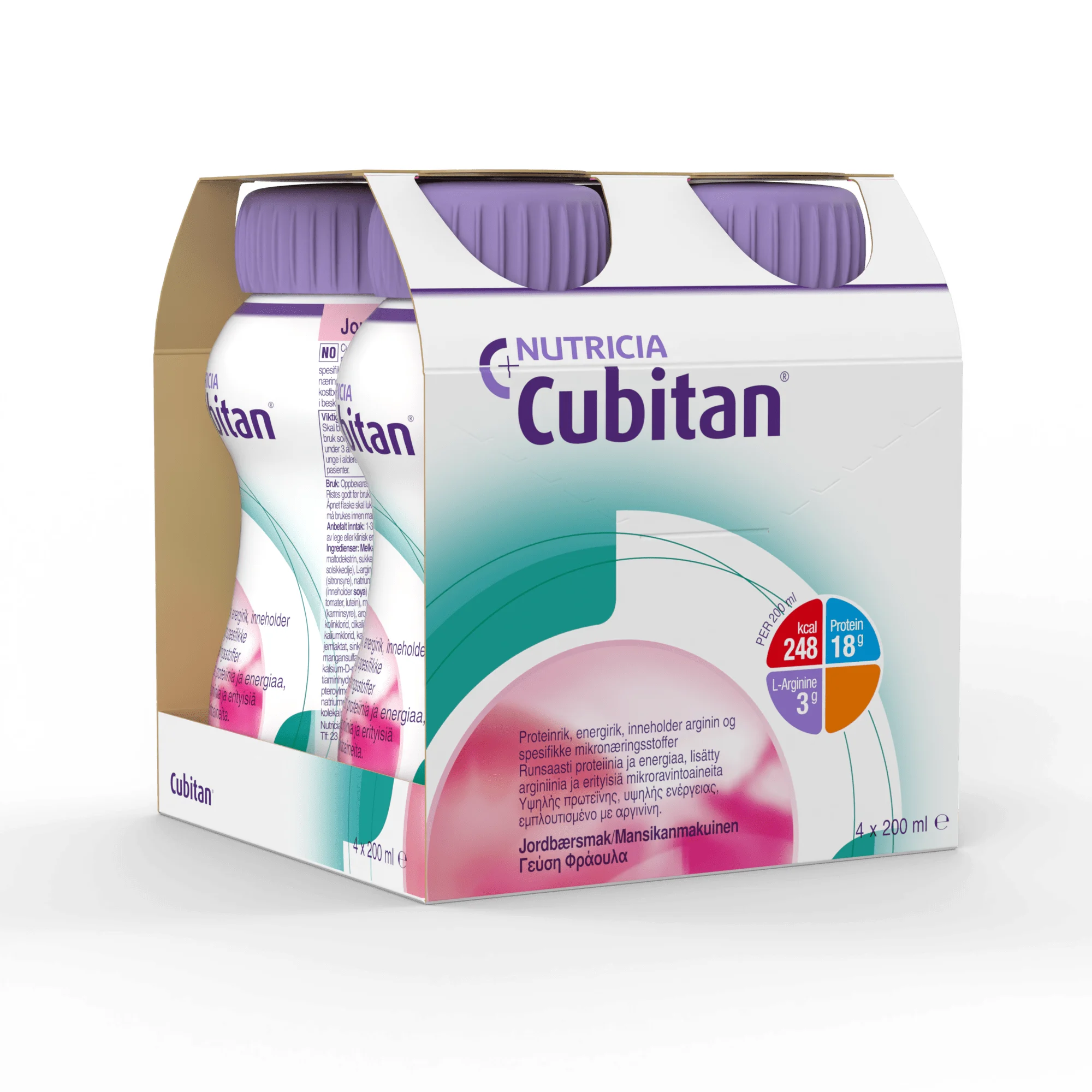 Cubitan Jordgubb 4 x 200 ml - Näringsdrycker