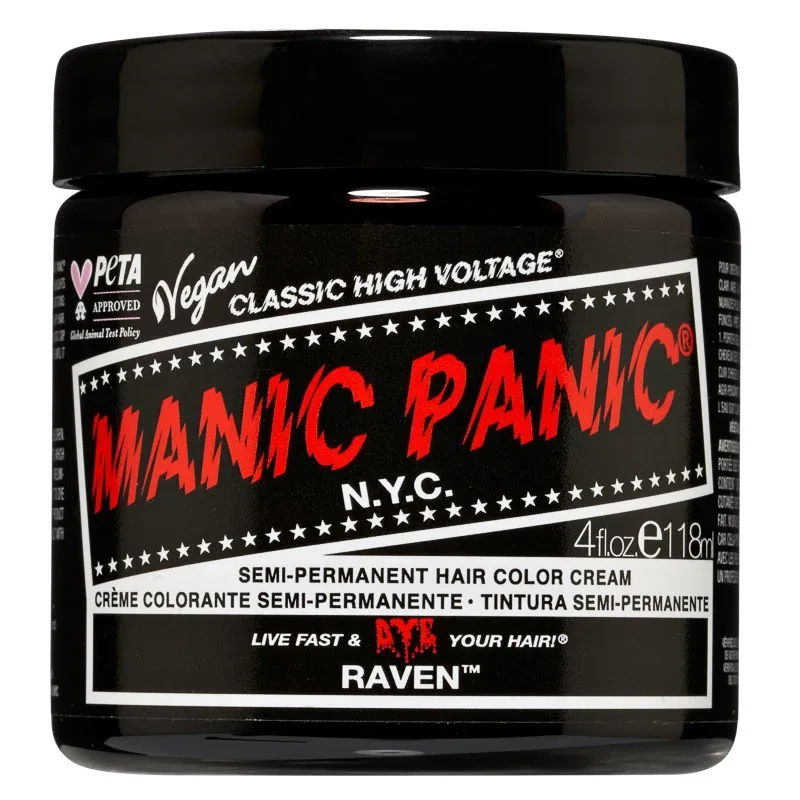 Manic Panic Classic High Voltage Semi-Permanent Hair Color Cream 118 ml Raven - Hårfärg