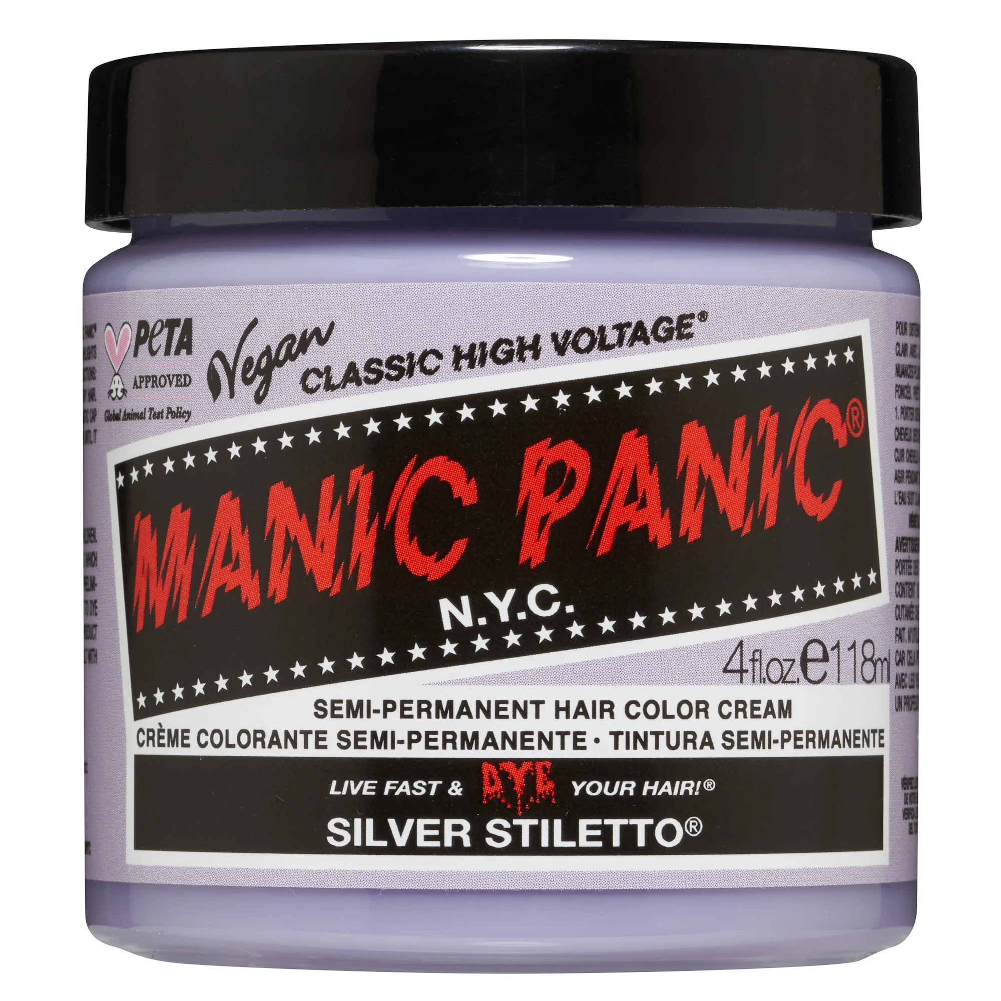 Manic Panic Classic High Voltage Semi-Permanent Hair Color Cream 118 ml Silver Stiletto - Hårfärg