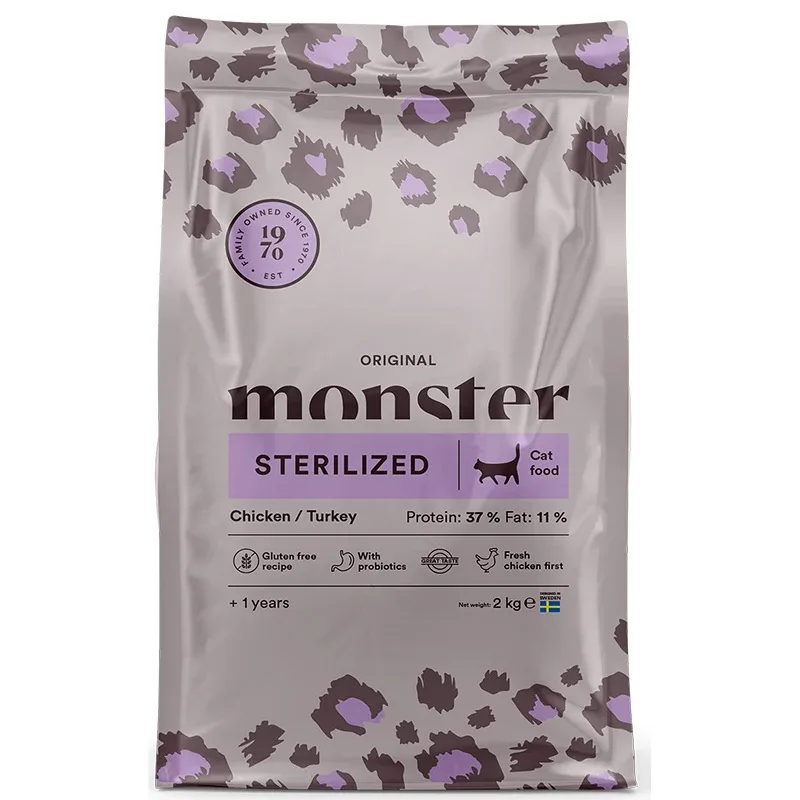 Monster Cat Original Sterilized Chicken/Turkey 2 kg - Torrfoder katt
