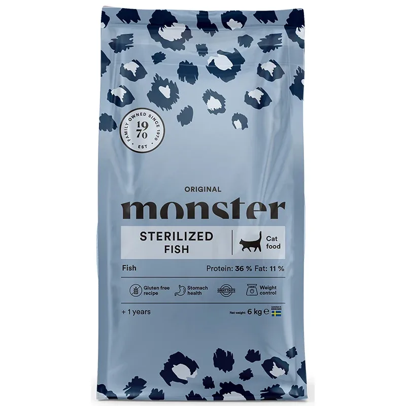 Monster Cat Original Sterilized Fish 6 kg - Torrfoder katt