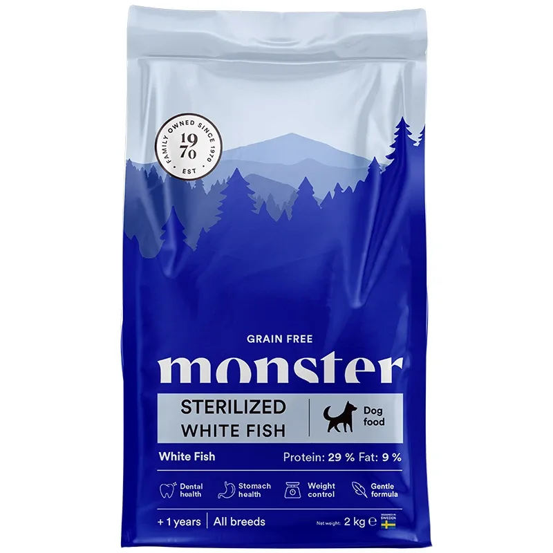 Monster Dog Grain Free Sterilized White Fish 2 kg - Torrfoder hund