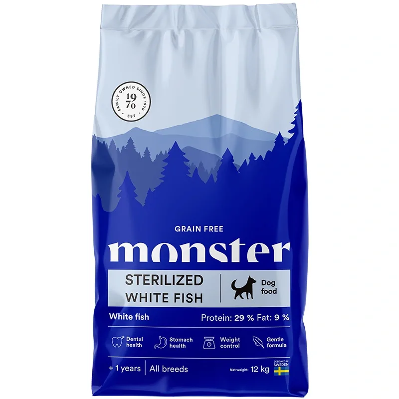 Monster Dog Grain Free Sterilized White Fish 12 kg - Torrfoder hund