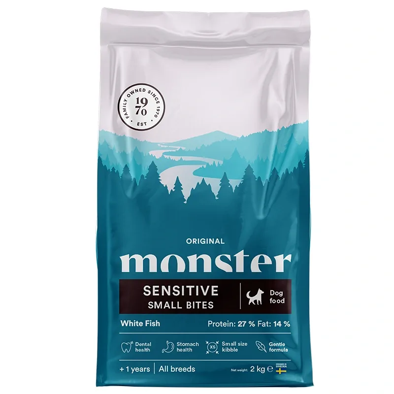 Monster Dog Original Sensitive White Fish Small Bites 2 kg - Torrfoder hund