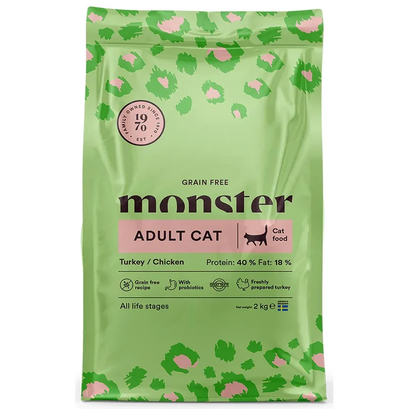 Monster Cat Grain Free Adult Turkey/Chicken 2 kg - Torrfoder katt