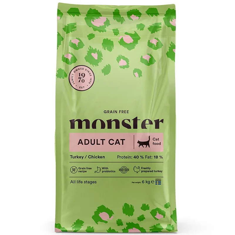 Monster Cat Grain Free Adult Turkey/Chicken 6 kg - Torrfoder katt