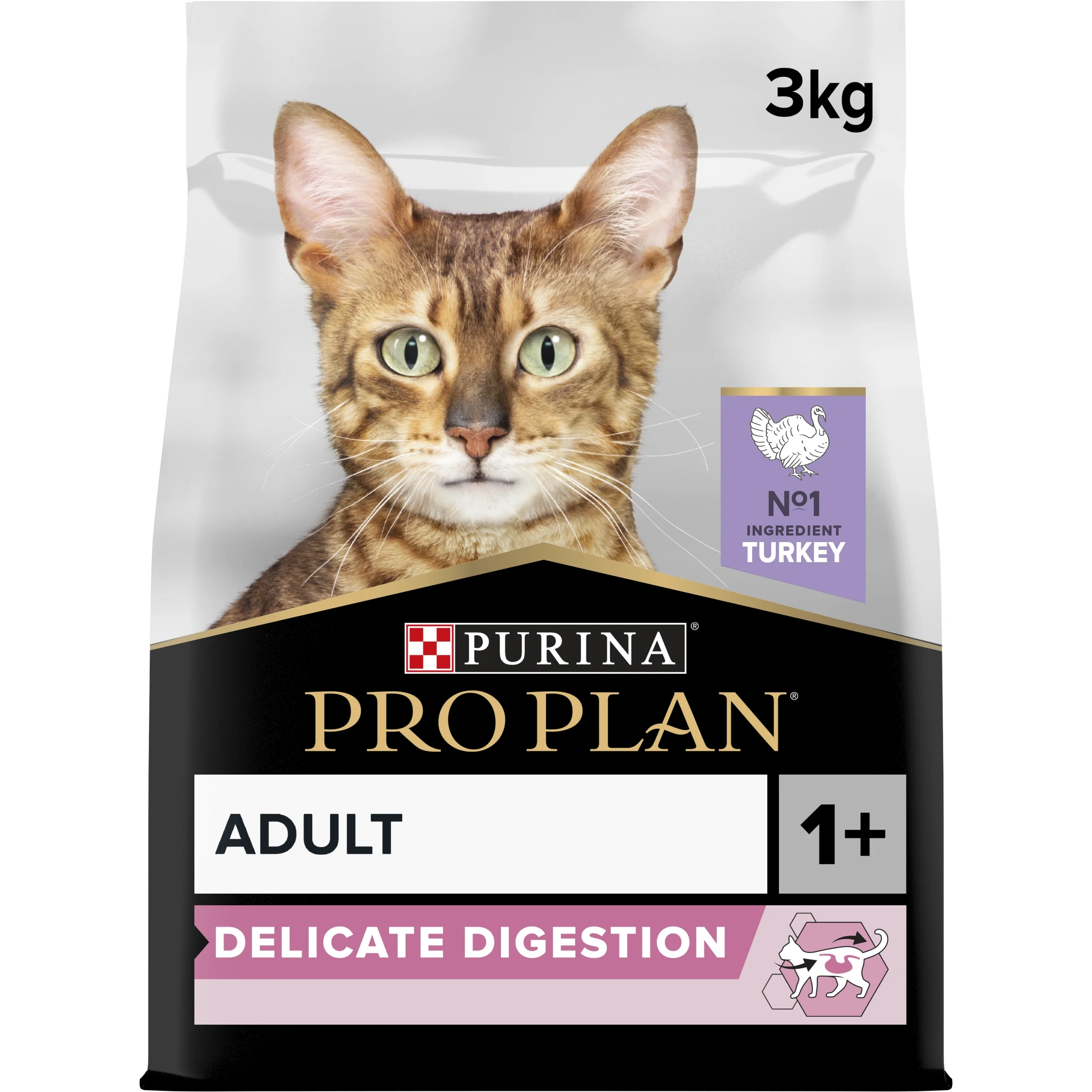 PURINA PRO PLAN Delicate Digestion Turkey Torrfoder Katt 3kg - Torrfoder katt