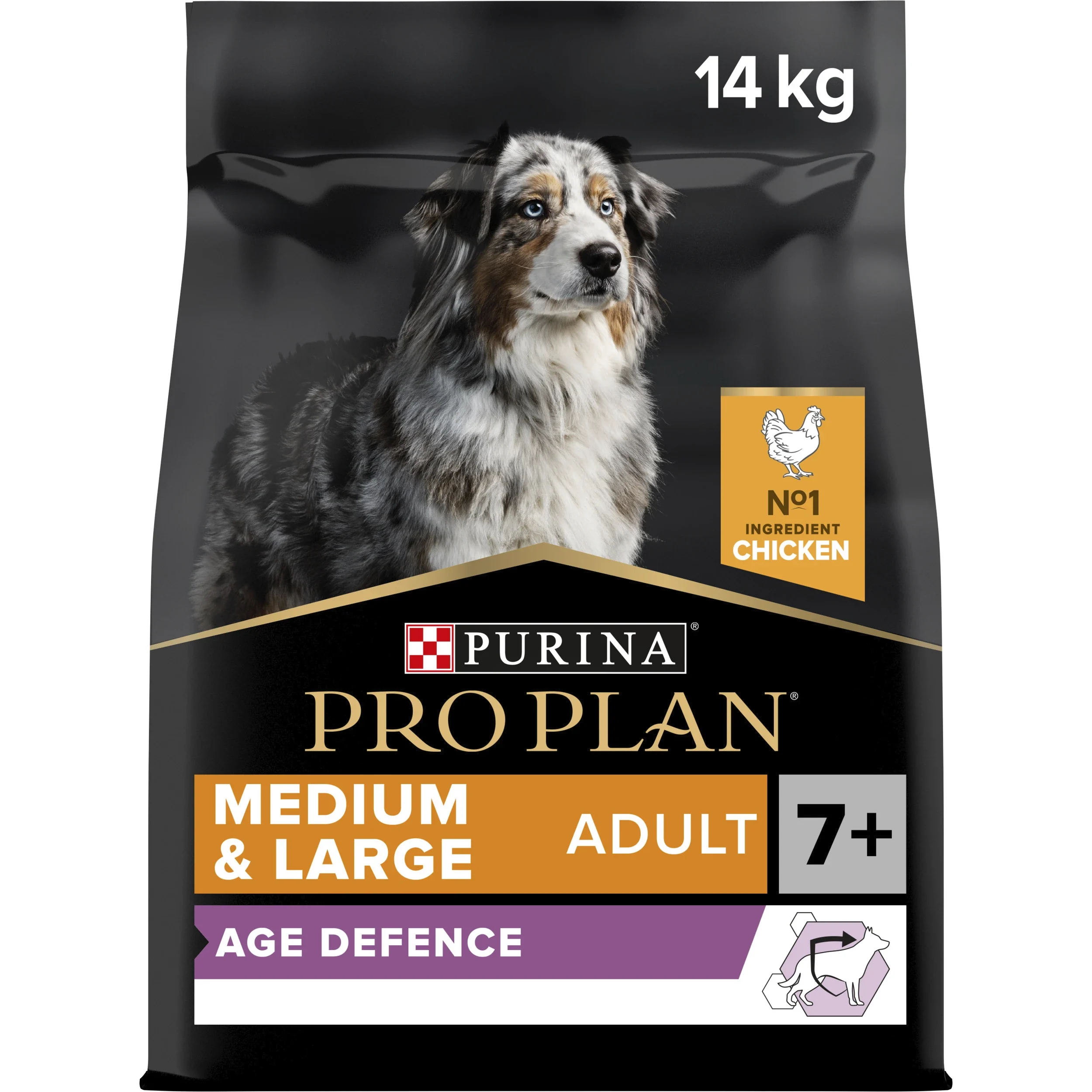 PURINA PRO PLAN Medium & Large Adult 7+ Age Defence Torrfoder Hund 14kg - Torrfoder hund