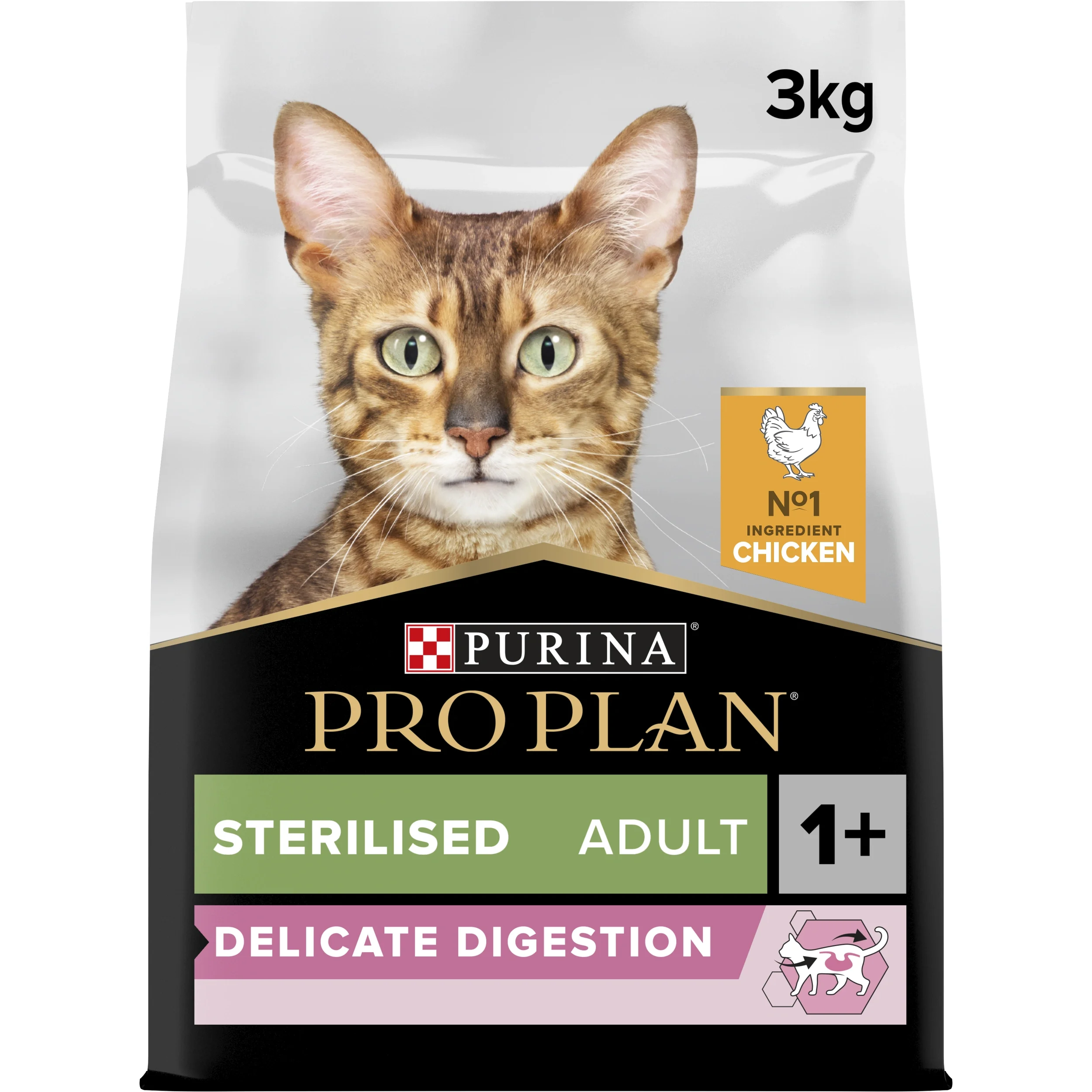 PURINA PRO PLAN Sterilised Delicate Digestion Chicken Adult 1+ Torrfoder Katt 3kg - Torrfoder katt