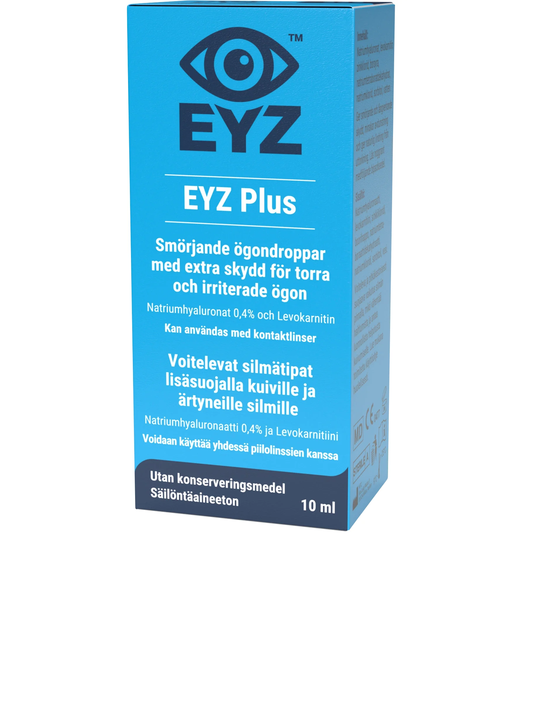 EYZ Plus Smörjande ögondroppar 10ml - Ögondroppar för röda & irriterade ögon