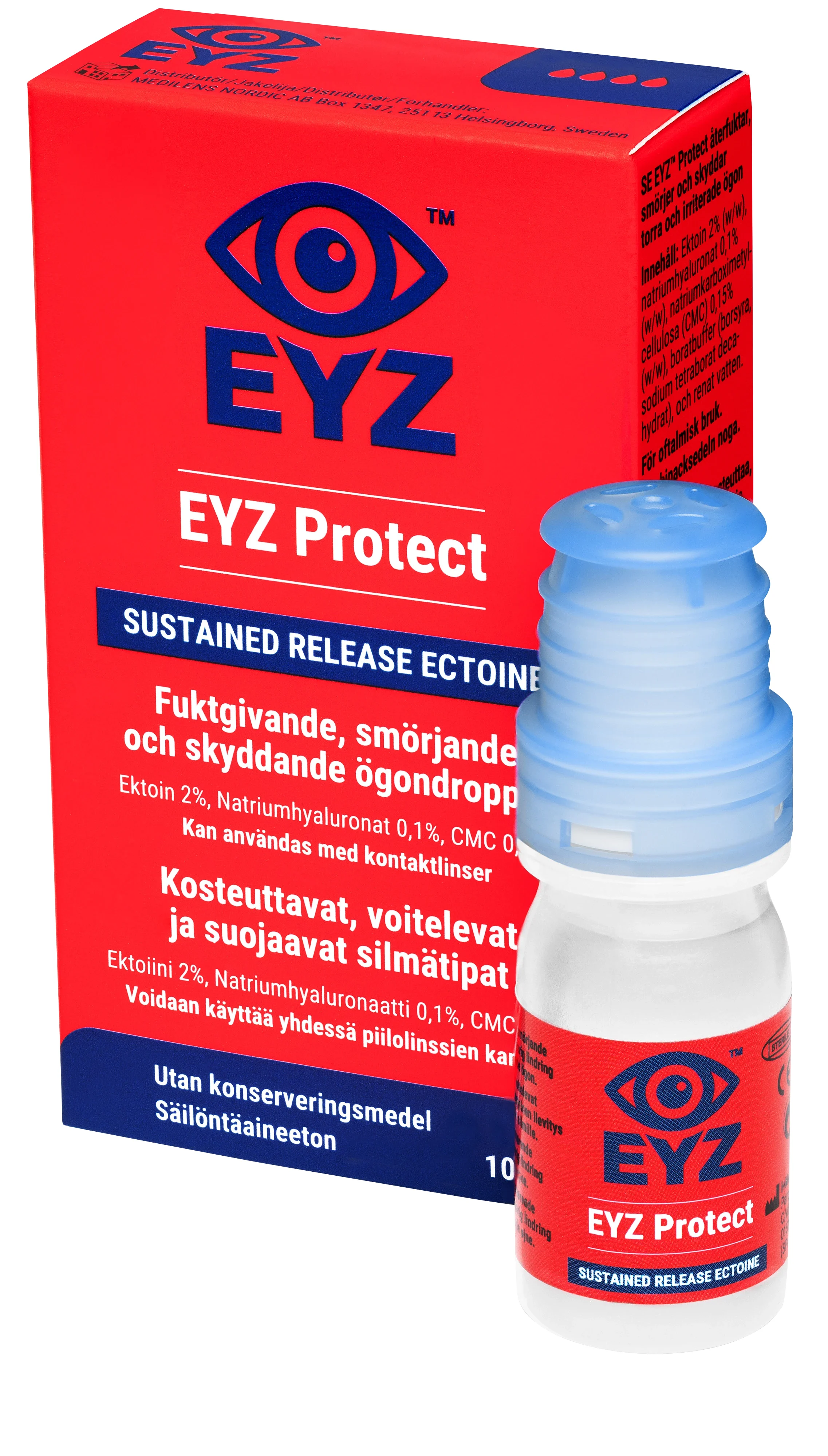 EYZ Protect Smörjande ögondroppar 10ml - Ögondroppar för röda & irriterade ögon