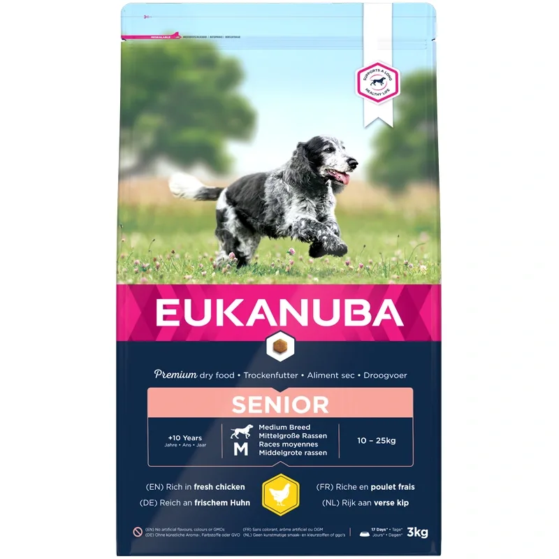 Eukanuba Dog Senior Medium Fresh Chicken 3 kg - Seniorfoder hund