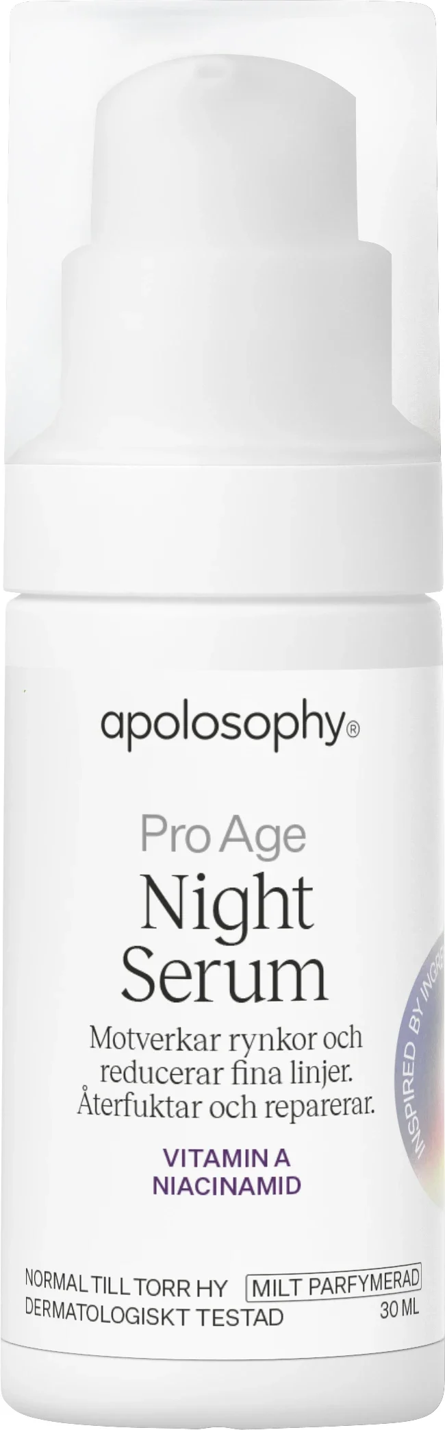 Apolosophy Pro-Age Night Serum Parfymerad 30 ml - Niacinamid-serum
