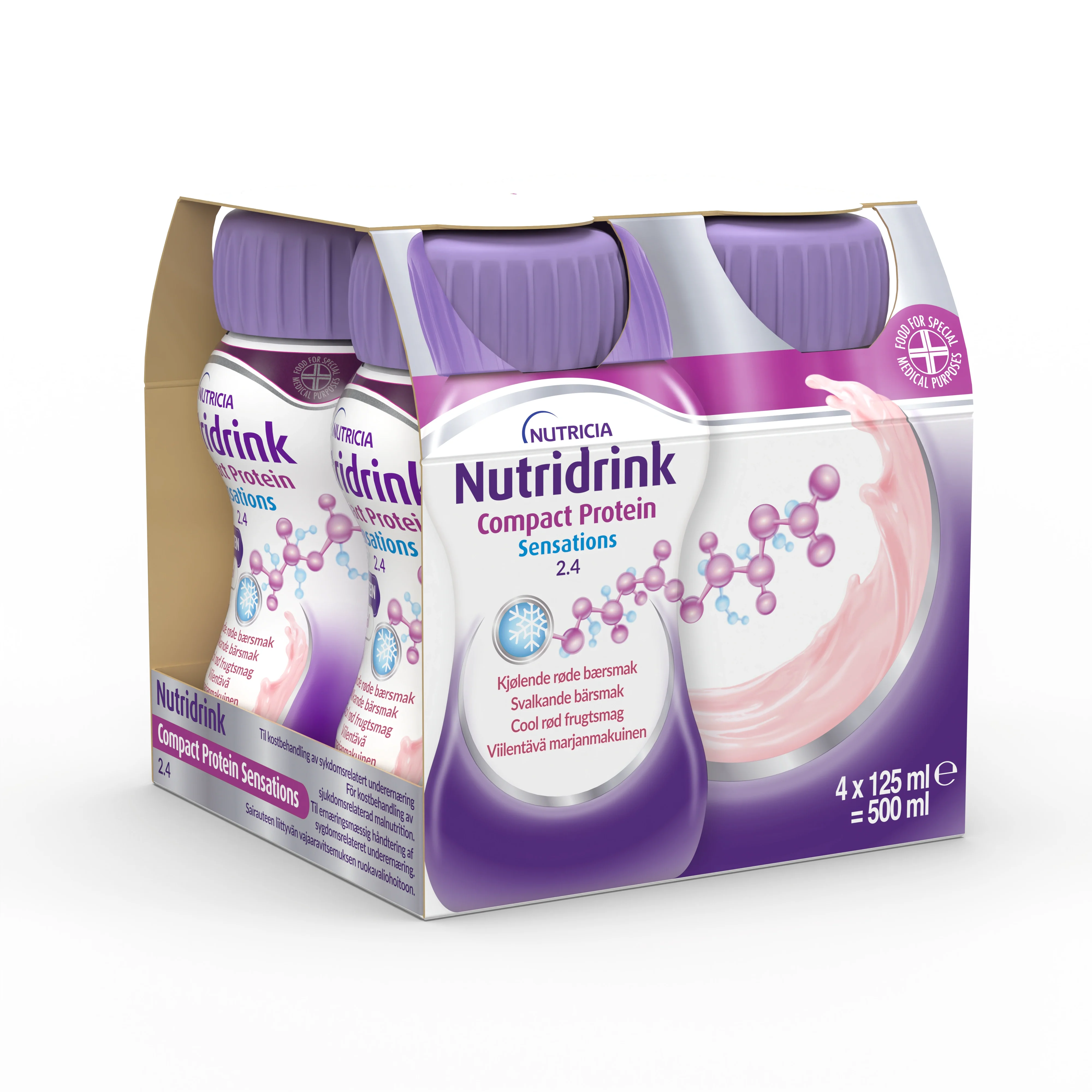 Nutridrink Compact Protein Sensations Svalkande Röda Bär 4 x 25 ml - Näringsdrycker